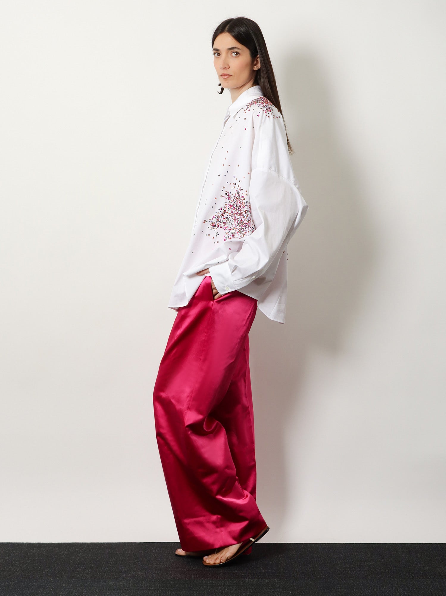 Dries Van Noten Women Casia Cotton Shirt With Multicolored Sequin Detail DRIES VAN NOTEN