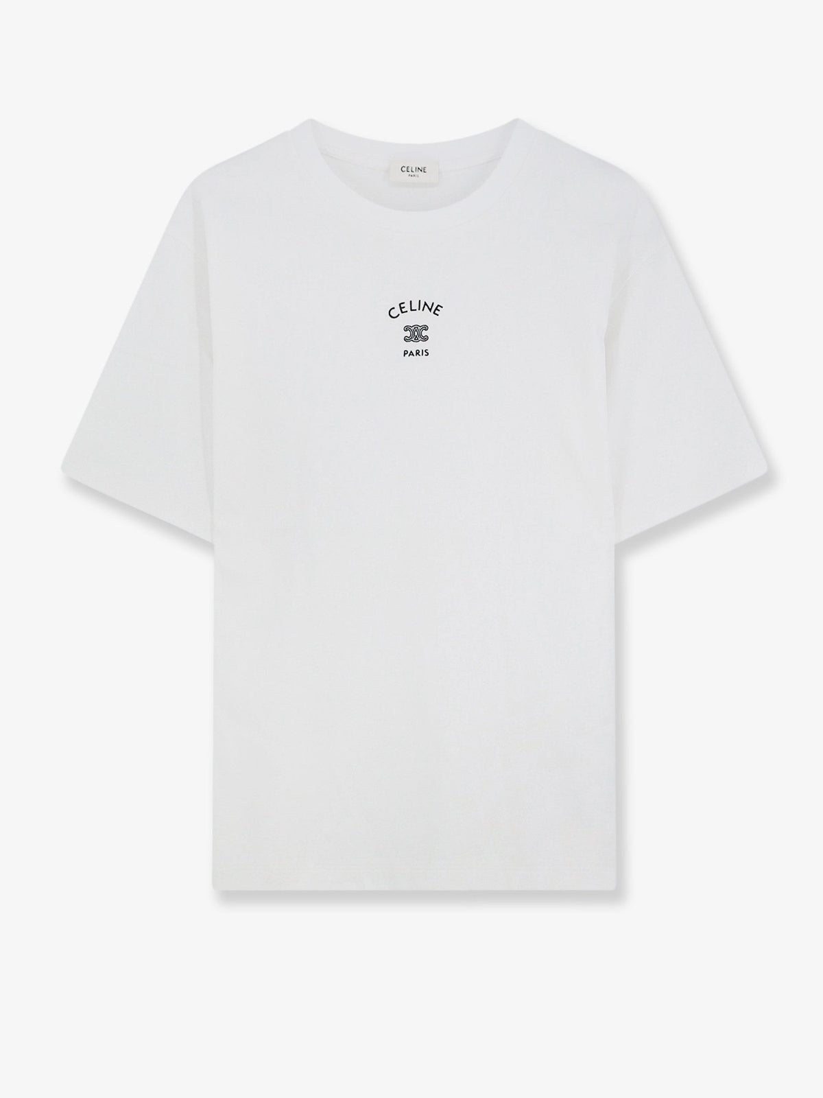 Celine Women Cotton Blend T-Shirt With Front Logo Print CELINE