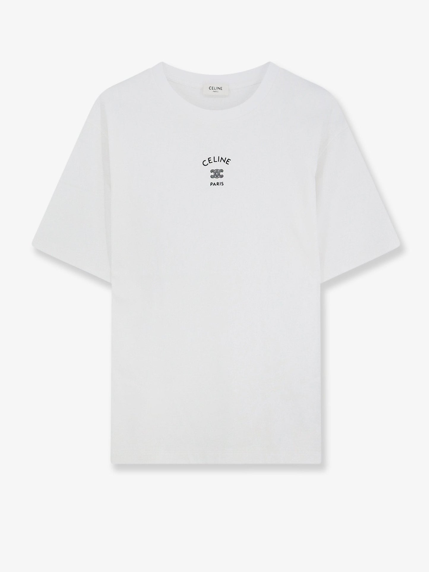 Celine Women Cotton Blend T-Shirt With Front Logo Print CELINE