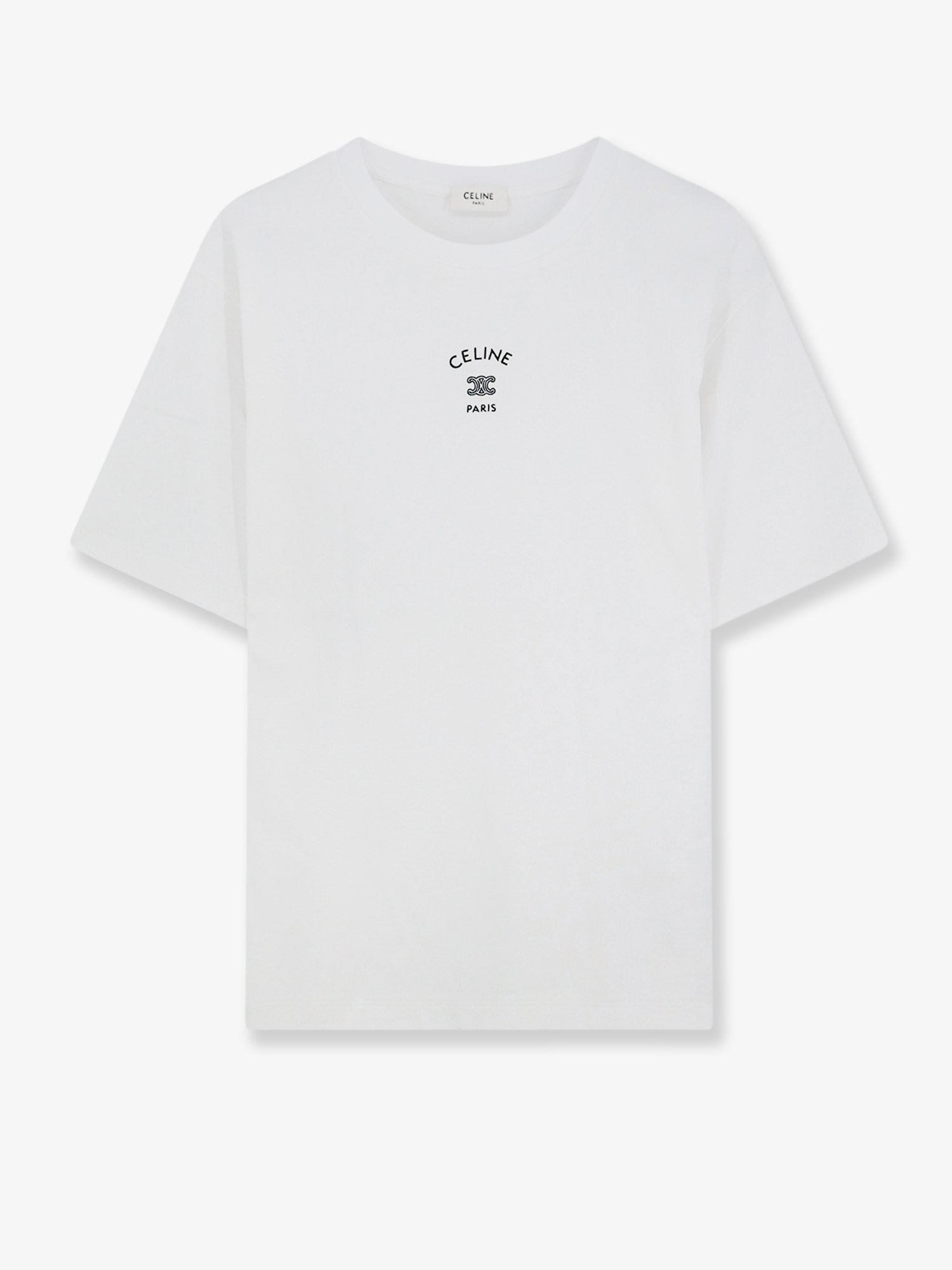 Celine Women Cotton Blend T-Shirt With Front Logo Print CELINE