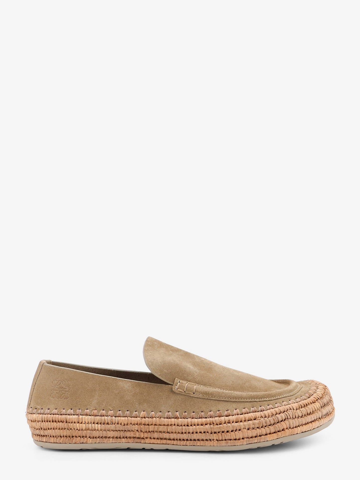 Loewe Men Rio Suede And Raffia Loafers LOEWE
