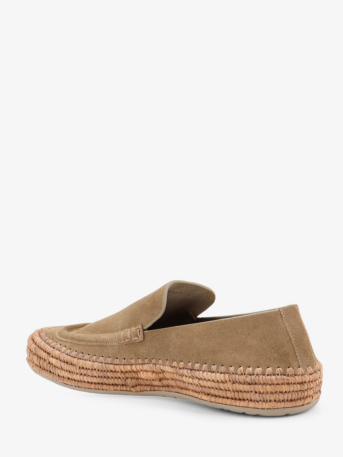Loewe Men Rio Suede And Raffia Loafers LOEWE