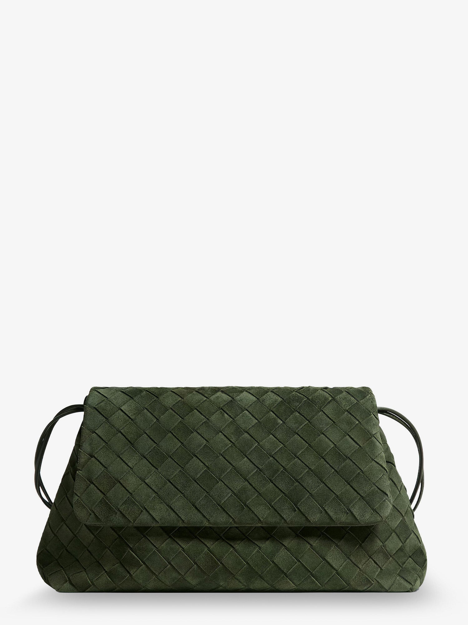Bottega Veneta Women Suede Giorno Shoulder Bag With Intrecciato Pattern BOTTEGA VENETA