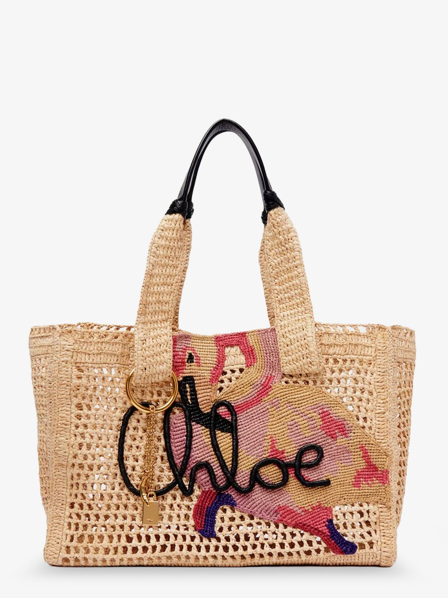 Chloe' Women East-West Summer Banana Raffia Shoulder Bag