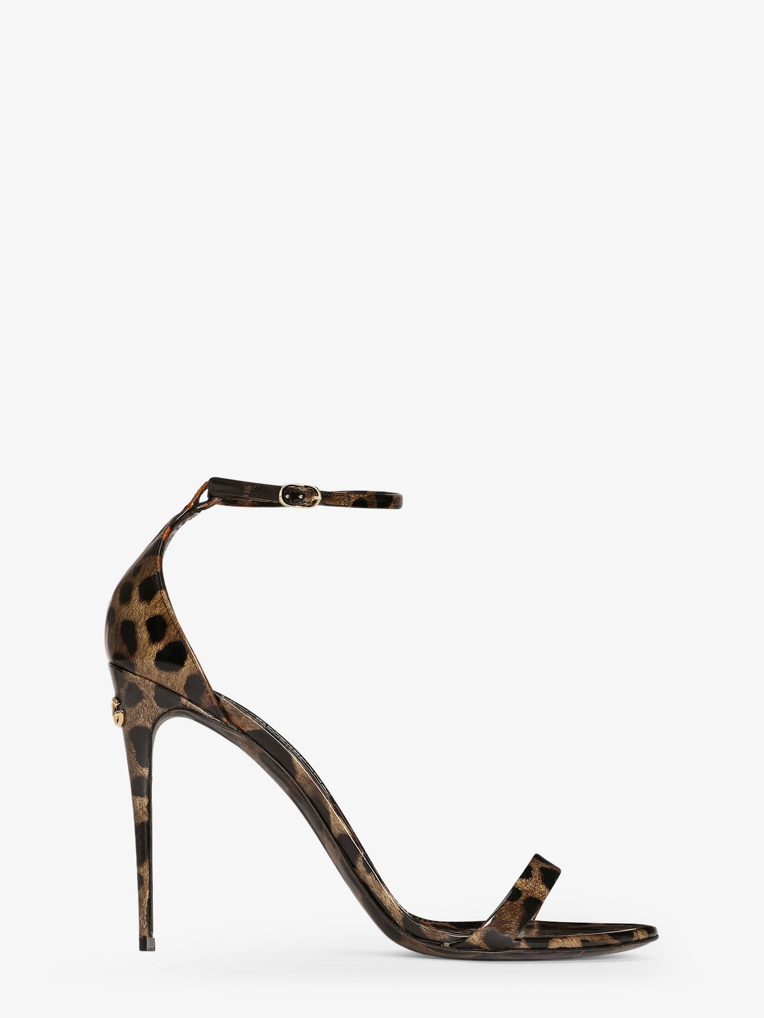 Dolce & Gabbana Women Leather Sandals With Leo Print DOLCE & GABBANA