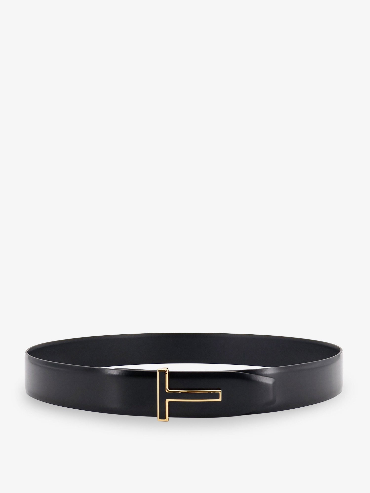 Tom Ford Men Leather Belt With Metal Logo Buckle TOM FORD