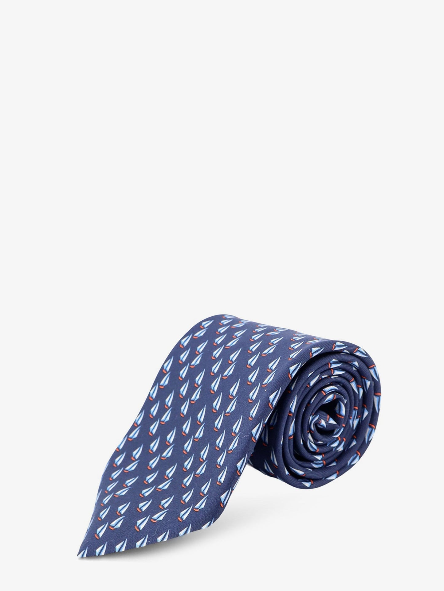 Ferragamo Men Catamarano Silk Tie With Nautica Print FERRAGAMO