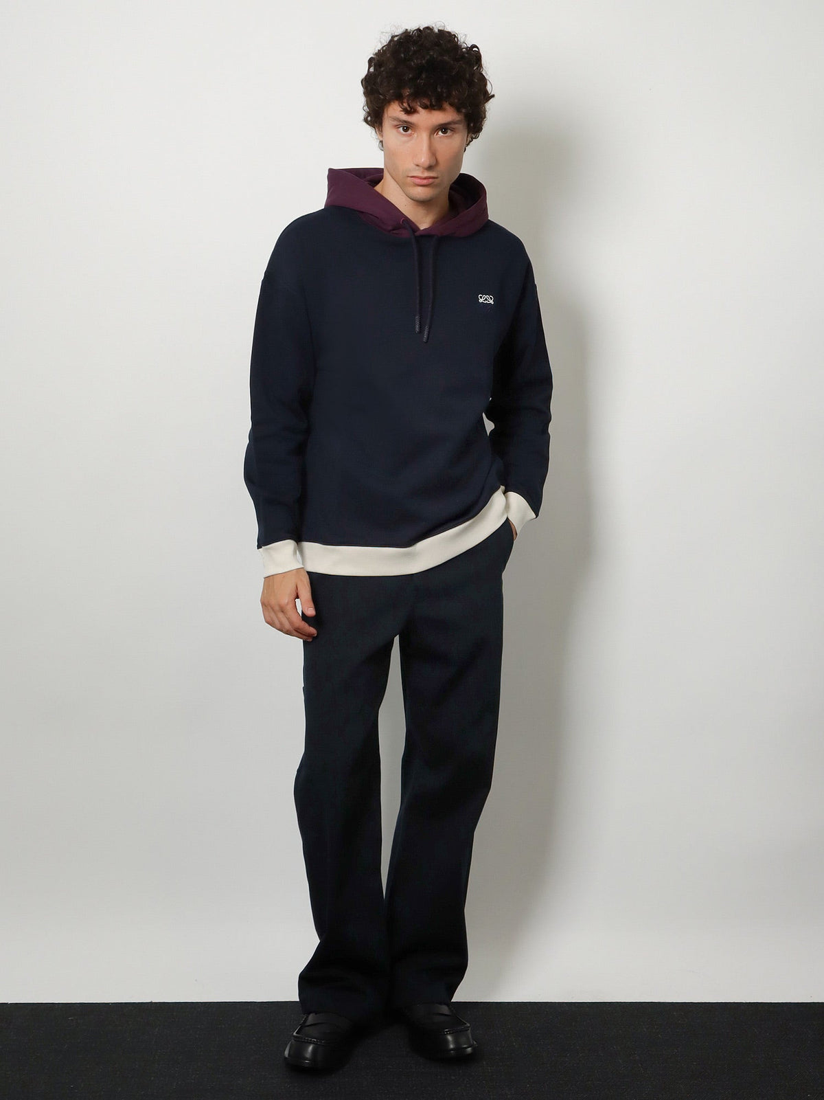 Loewe Men Denim Trousers With Contrasting Embroidered Logo LOEWE