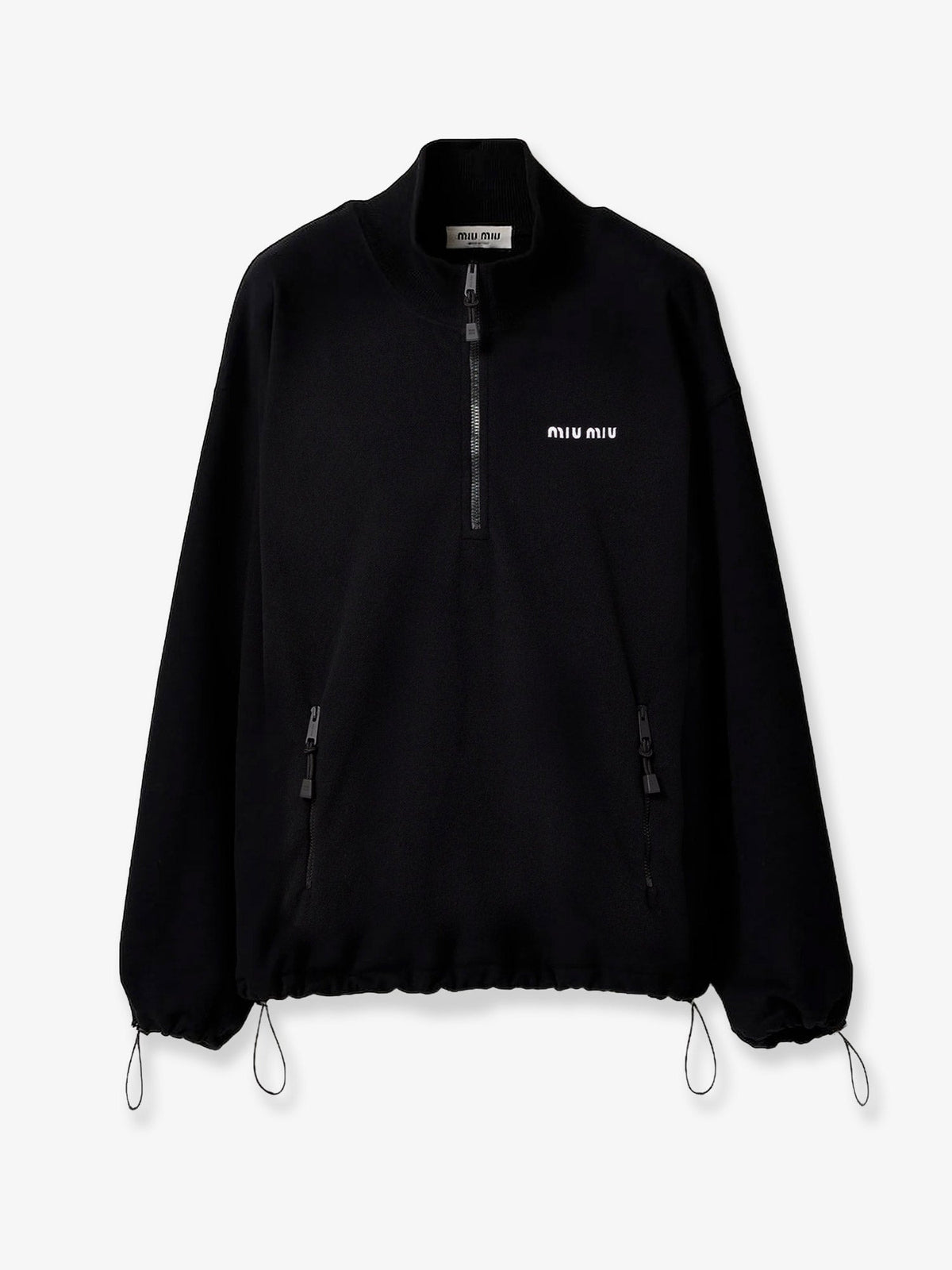 Miu Miu Women Fleece Sweatshirt With Lettering Logo Embroidery MIU MIU
