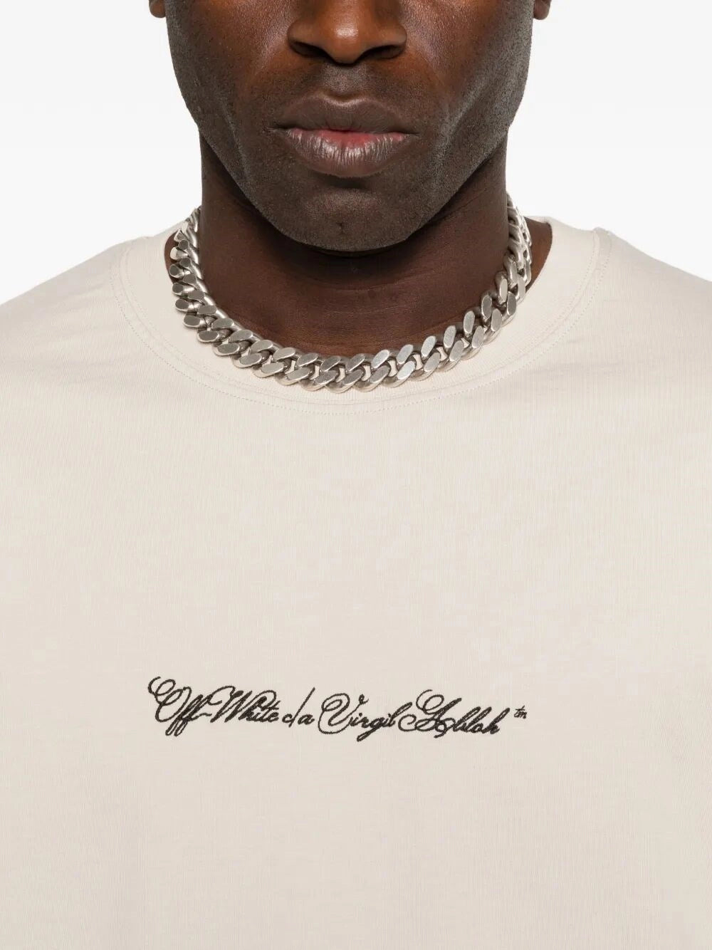 Off White Men `Script Arrow` Short Sleeve Slim T-Shirt