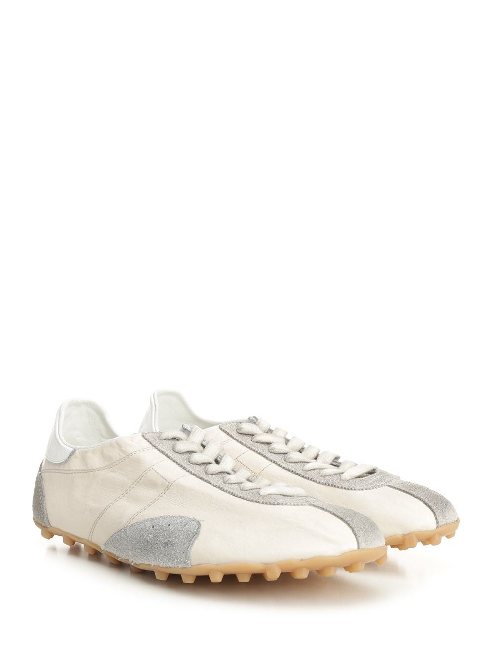 Maison Margiela Men Sprinters Sneakers In Cracked Leather And Suede MAISON MARGIELA