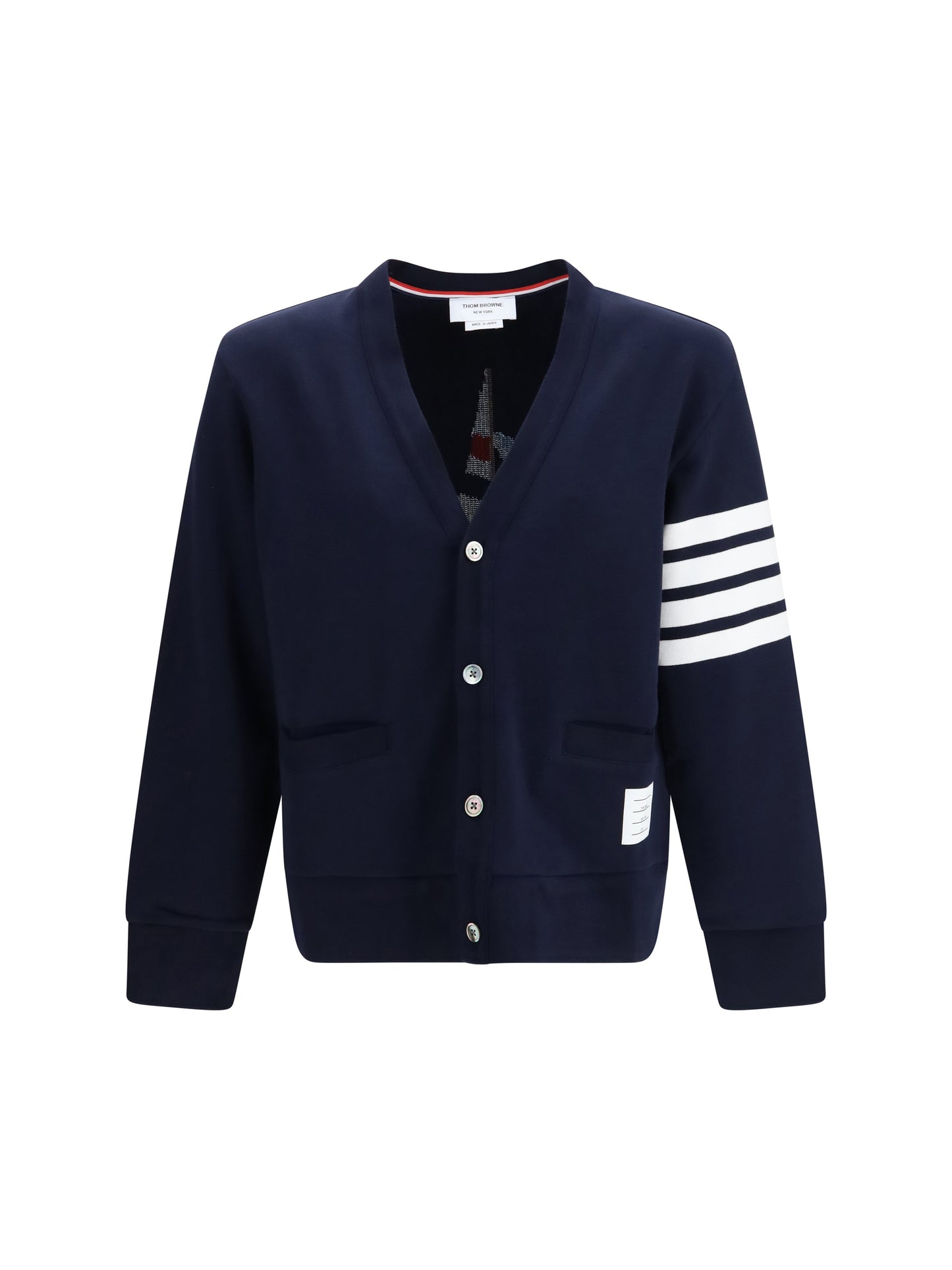 Thom Browne Men 4-Bar Boat Cotton Cardigan THOM BROWNE