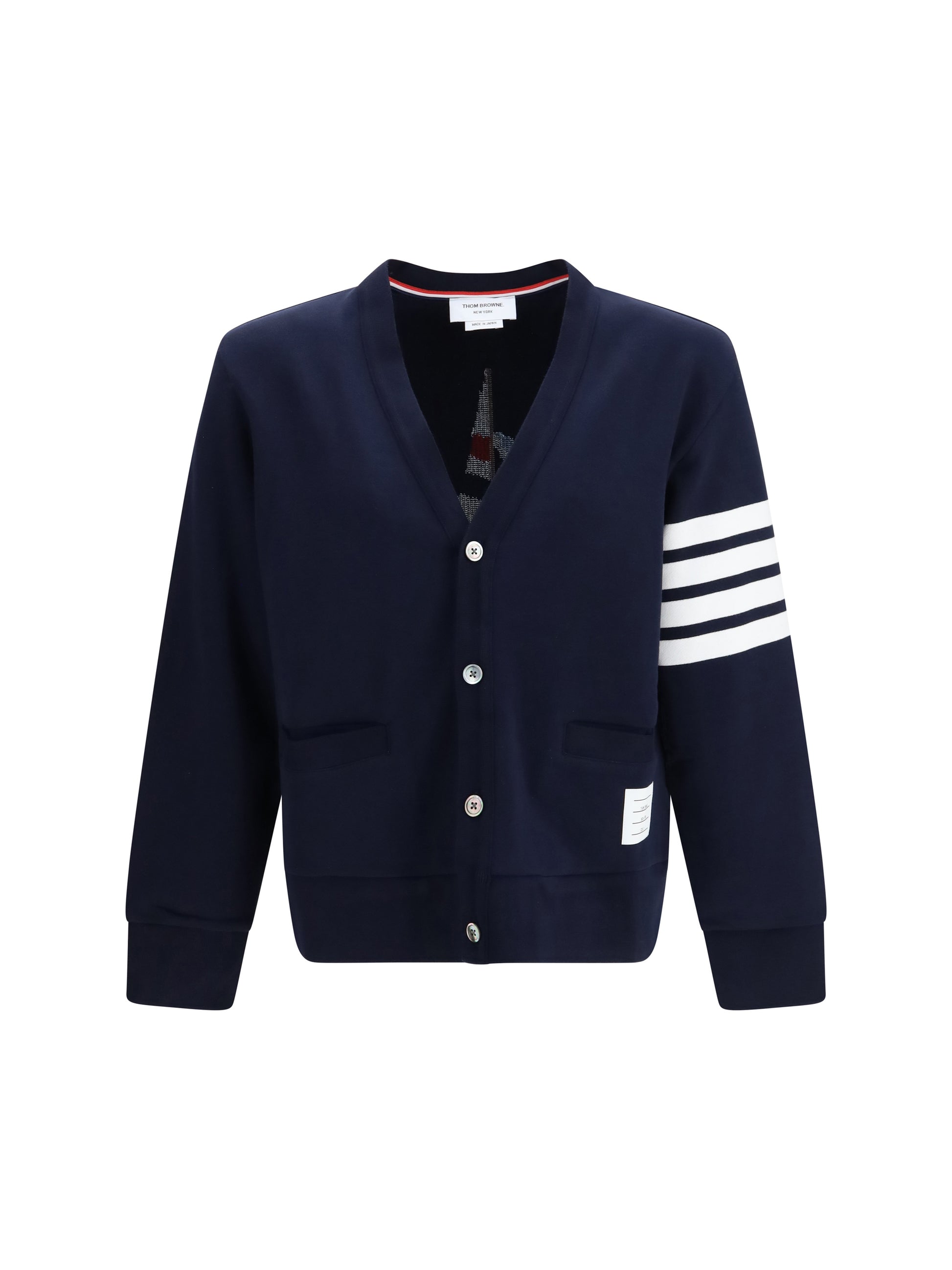 Thom Browne Men 4-Bar Boat Cotton Cardigan THOM BROWNE