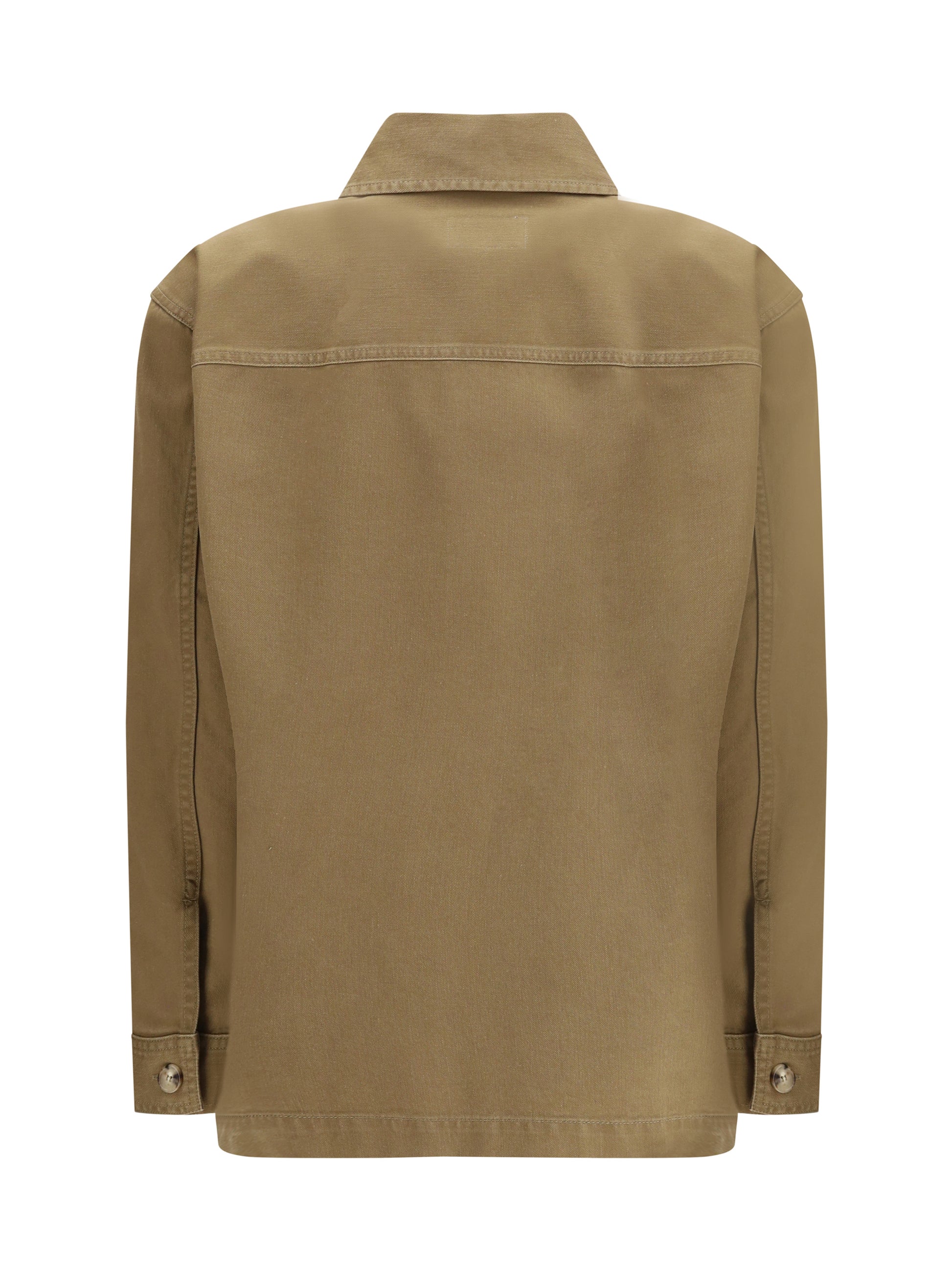 Saint Laurent Women Cassandre Overshirt In Cotton And Linen Gabardine SAINT LAURENT