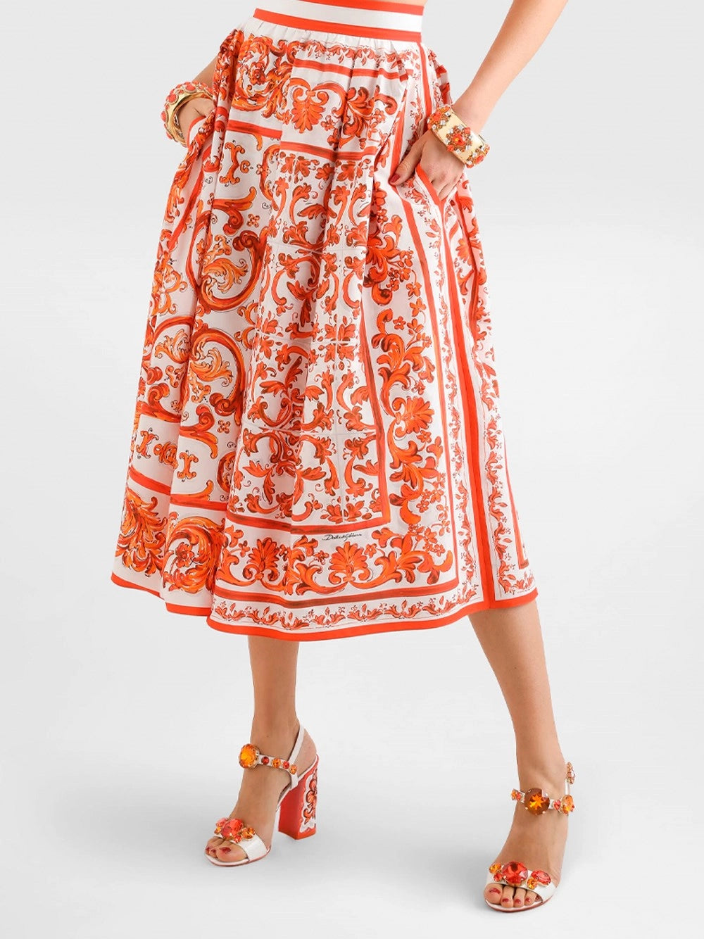 Dolce & Gabbana Women Maiolica-Print Skirt DOLCE & GABBANA