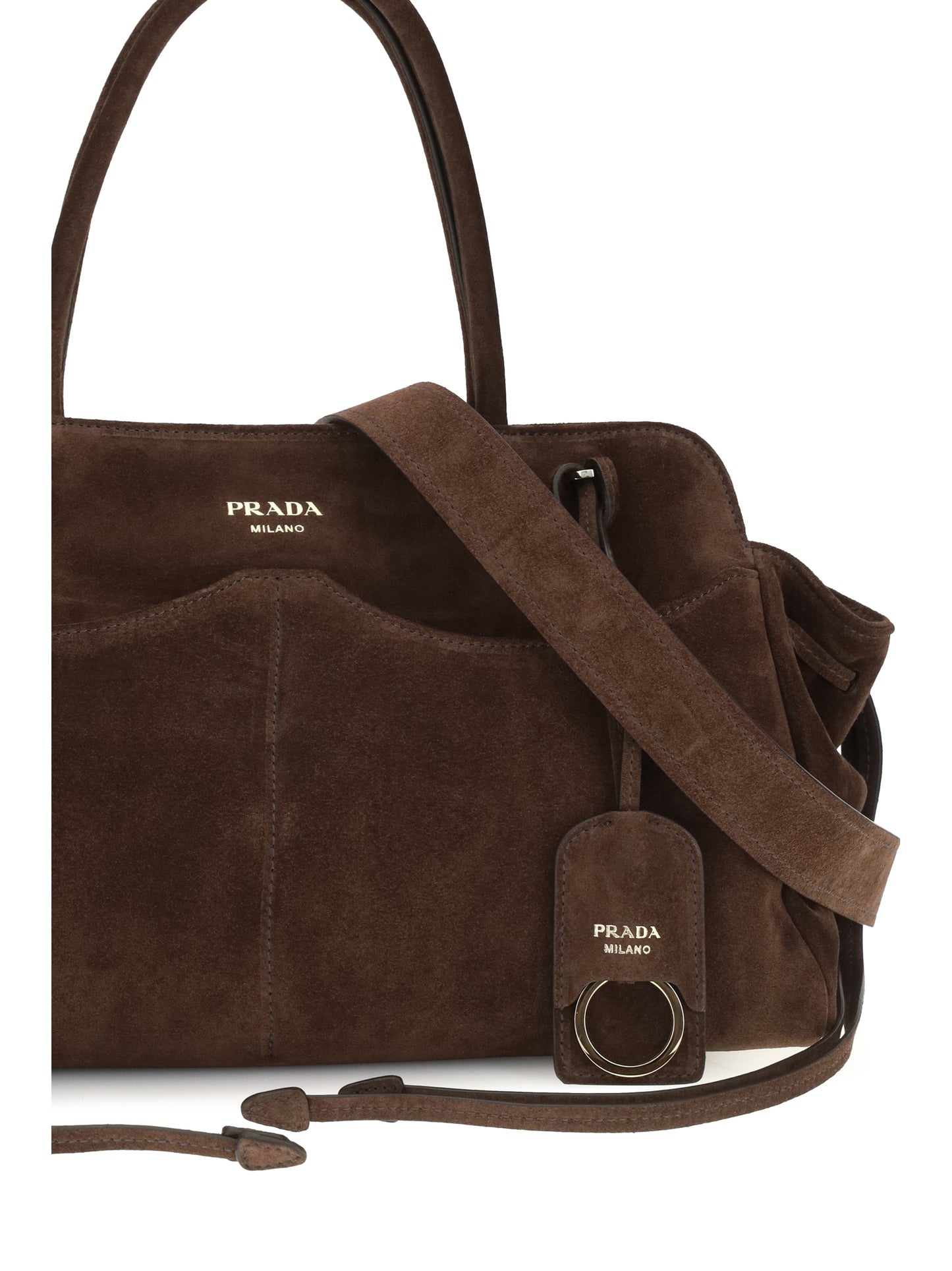 Prada Women Carry Large Suede Handbag PRADA