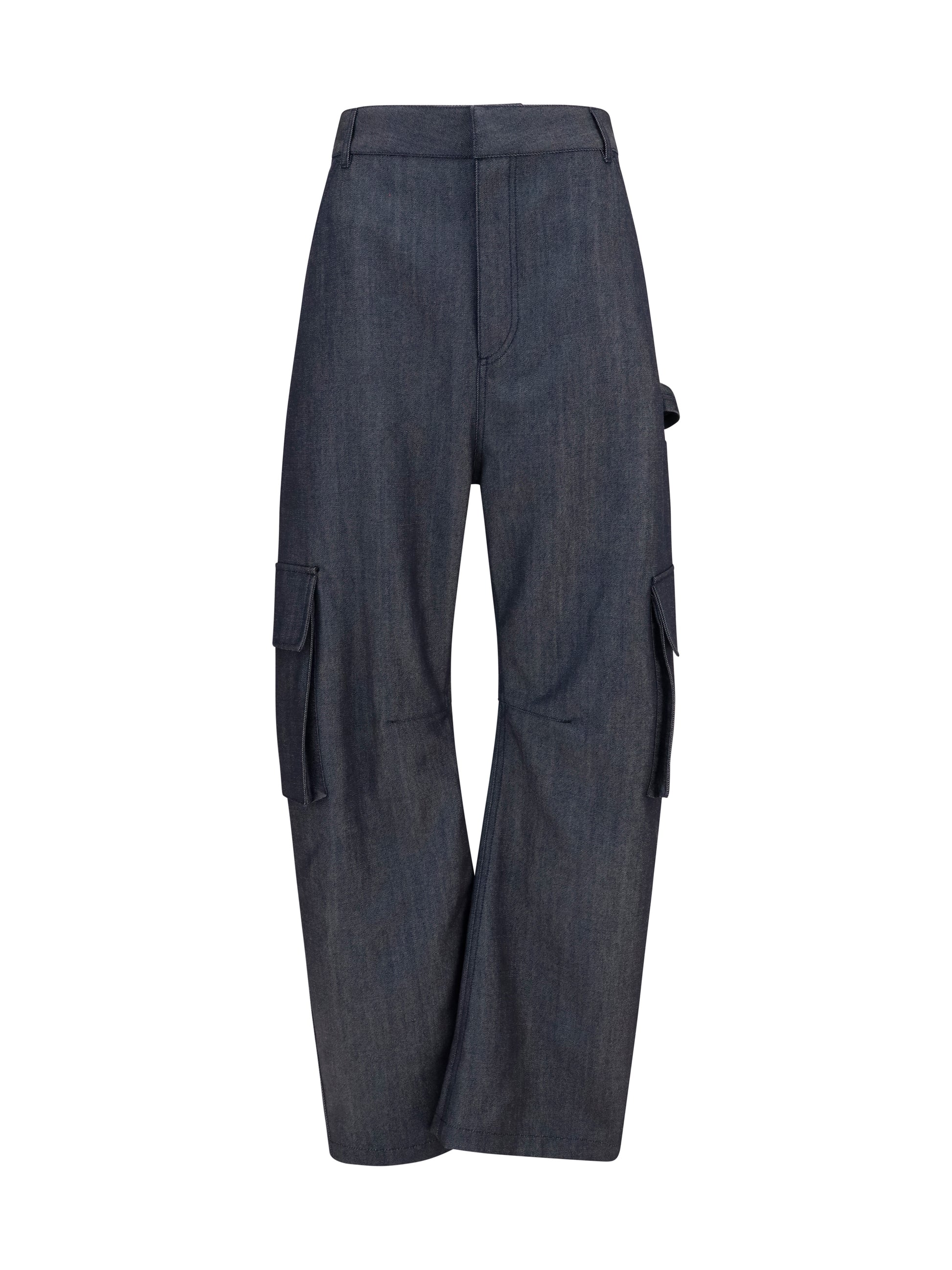 Balenciaga Women Denim Print Cargo Pants BALENCIAGA