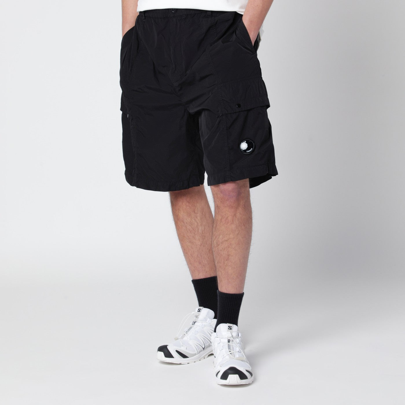 C.P. Company Black Technical Fabric Cargo Shorts Men C.P. COMPANY