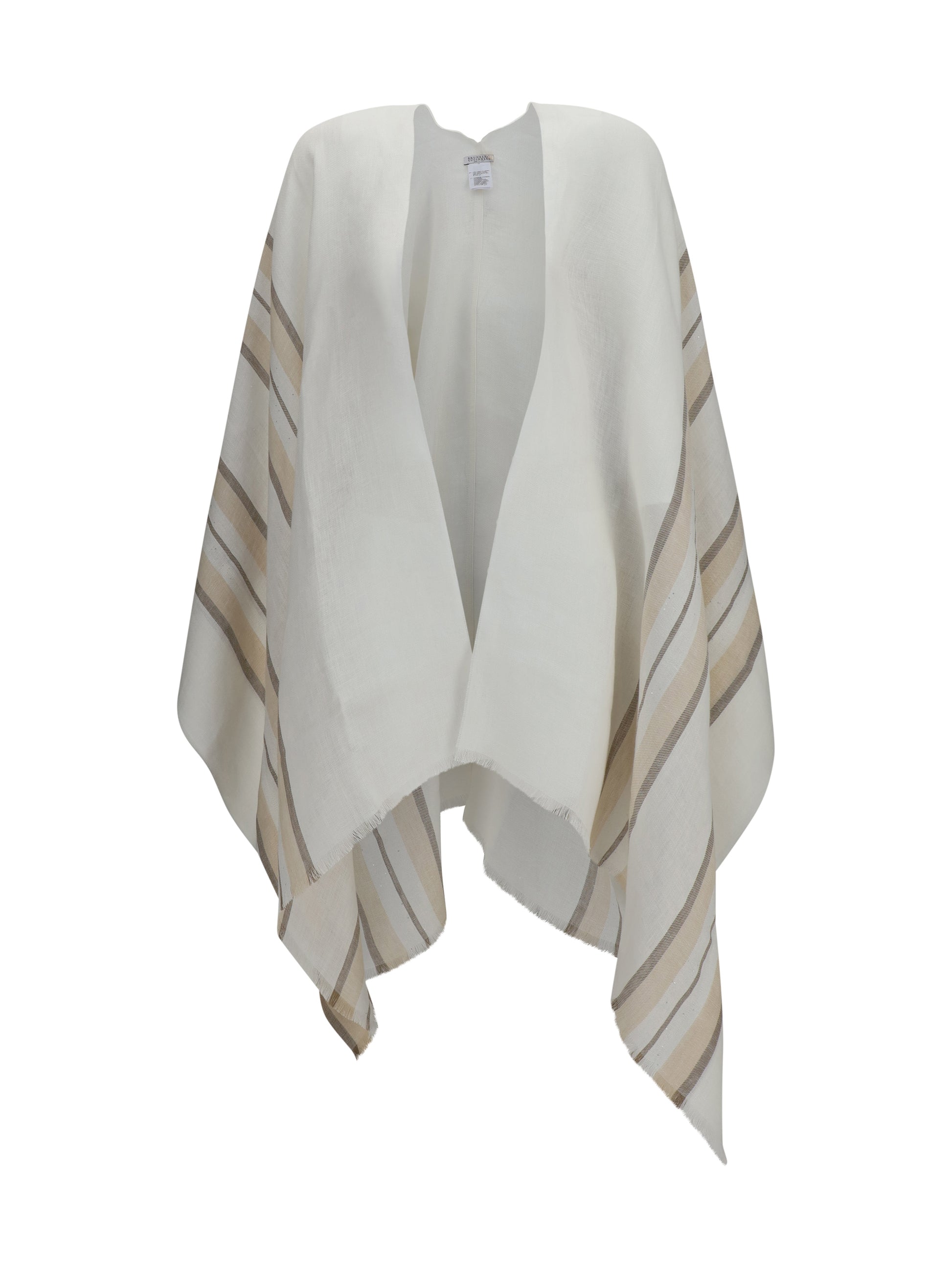 Brunello Cucinelli Women Open Poncho In Linen, Cashmere And Silk Blend BRUNELLO CUCINELLI