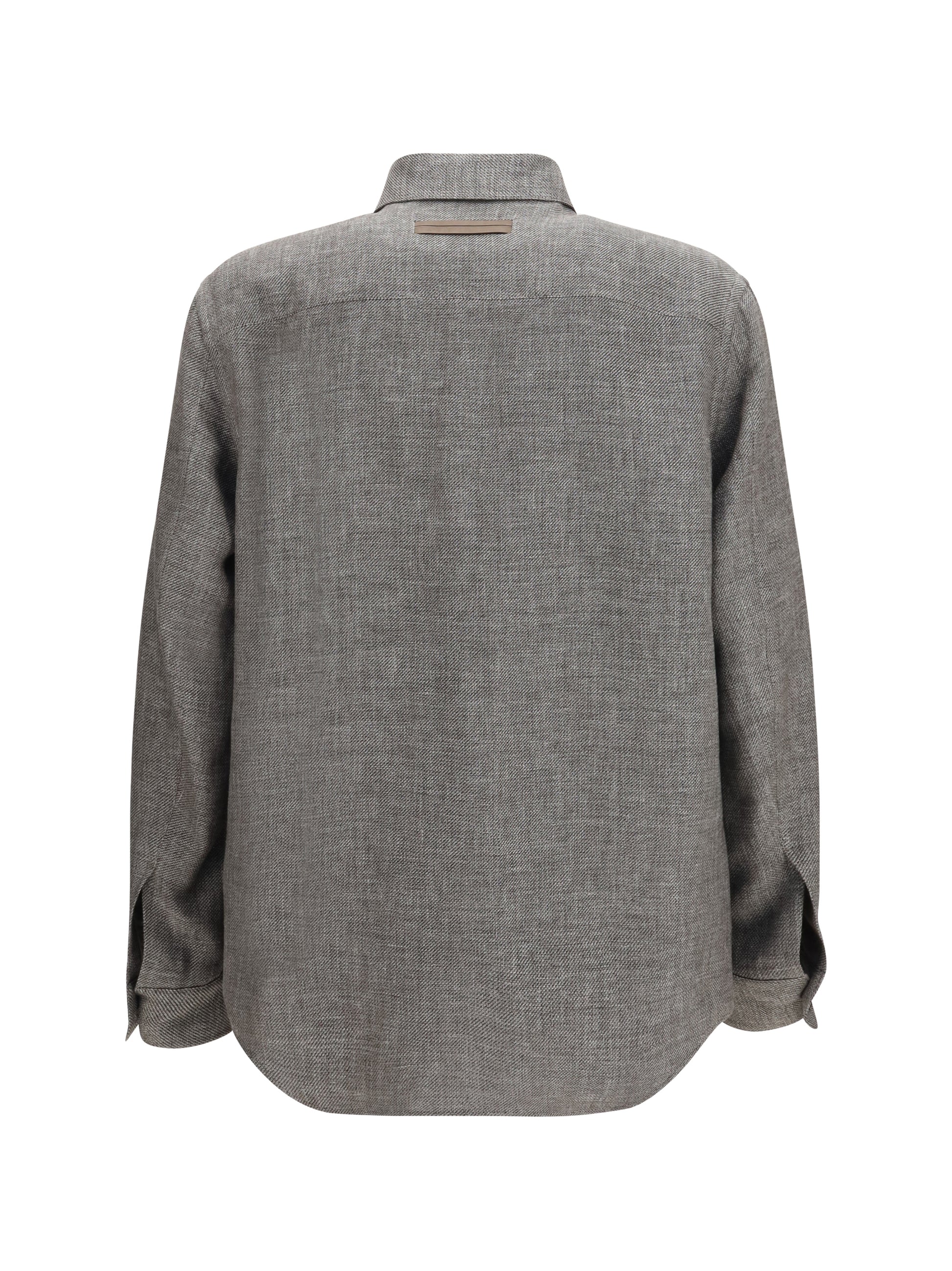 Zegna Men Cashmere, Linen, And Silk Overshirt ZEGNA