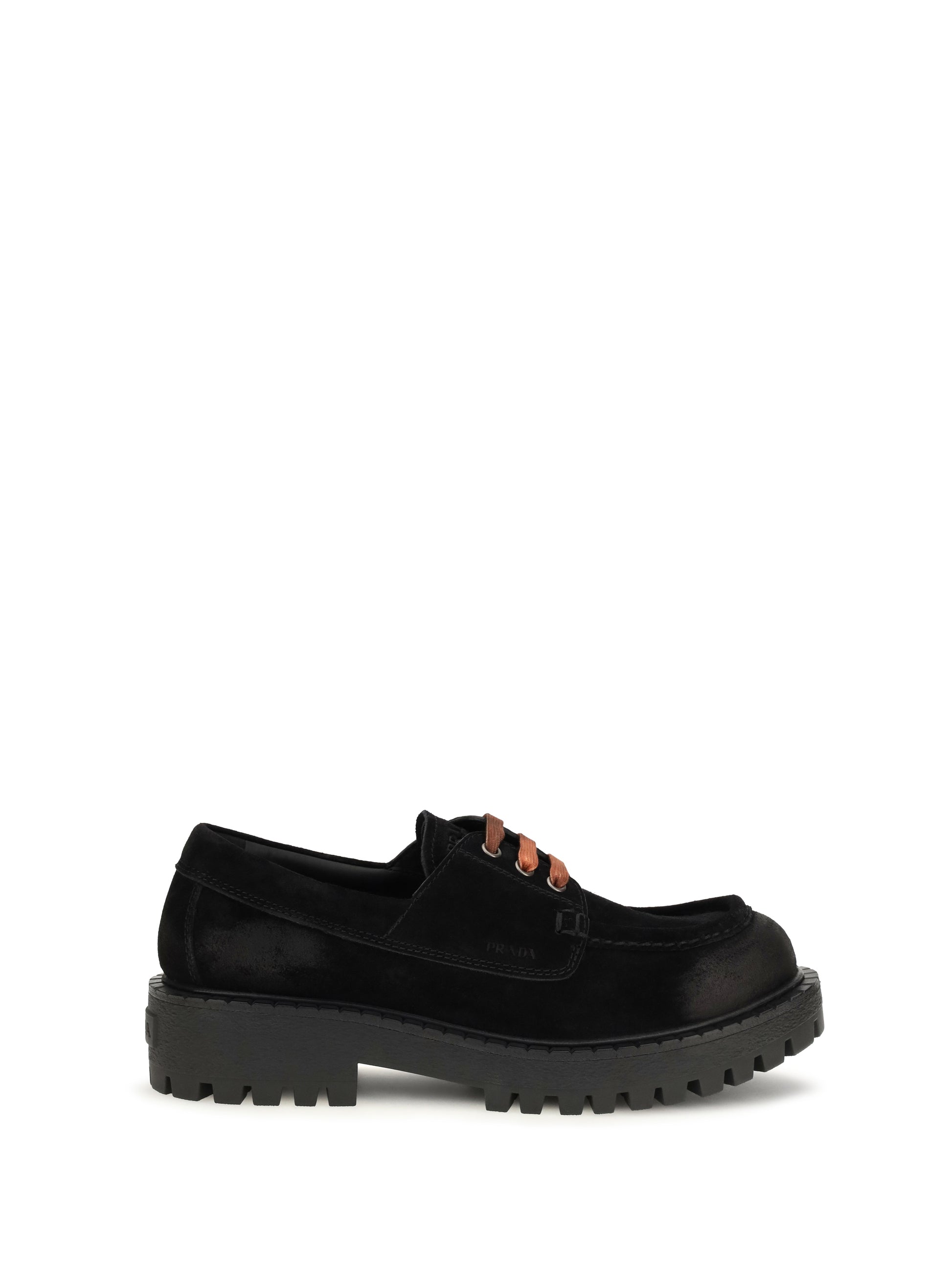 Prada Men Suede Lace-Up Loafers PRADA