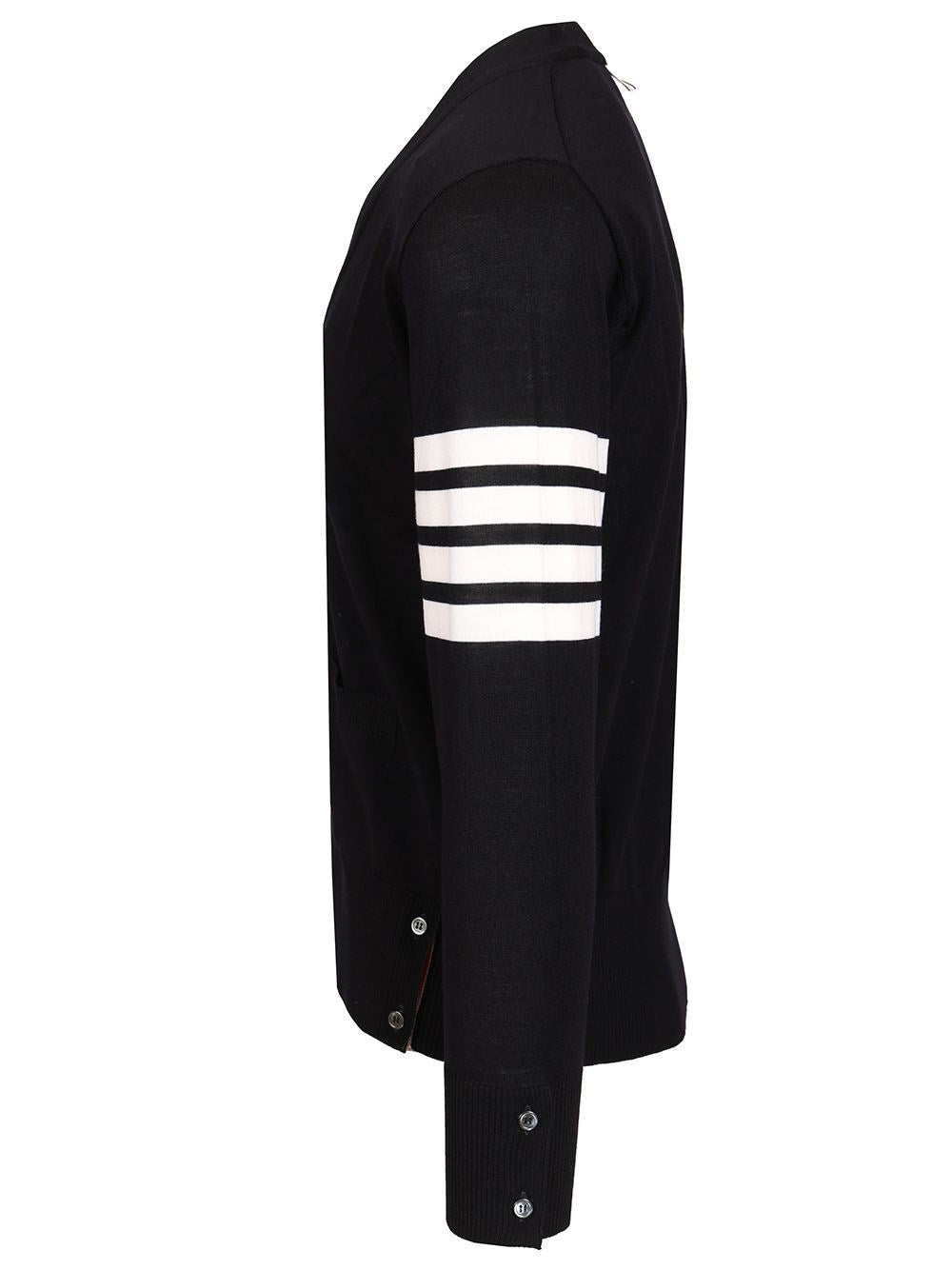 Thom Browne Men Classic 4-Barrelled Merino Wool Cardigan