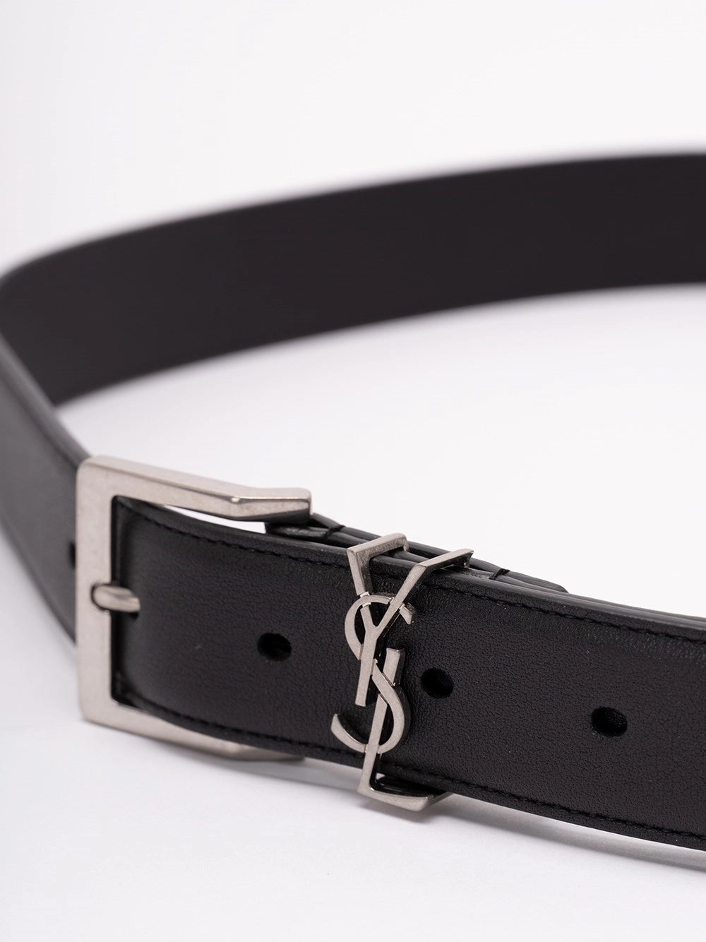 Saint Laurent Men Cassandre Vadim Belt In Smooth Leather SAINT LAURENT