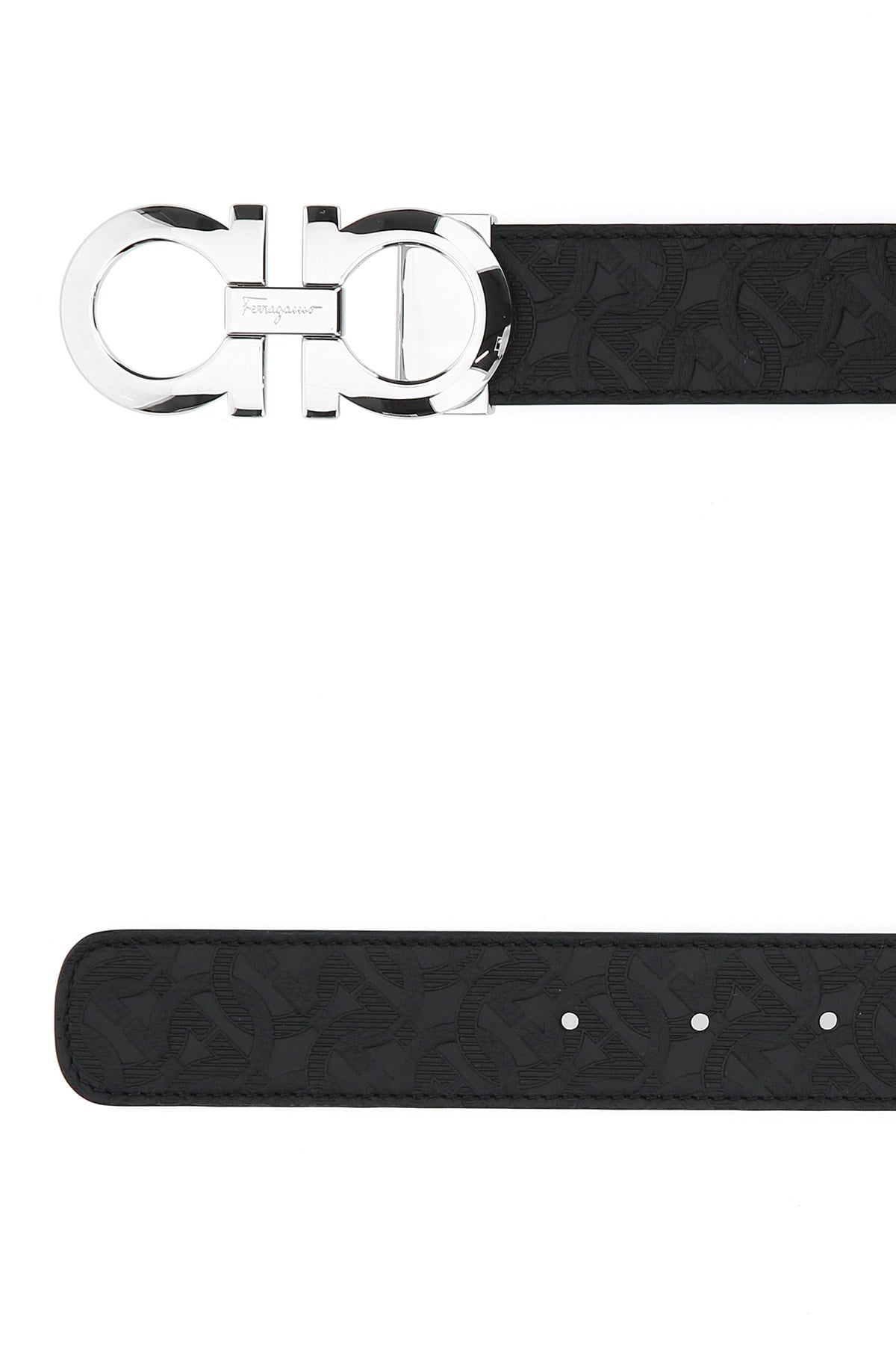 Salvatore Ferragamo Men Black Leather Reversible Belt FERRAGAMO