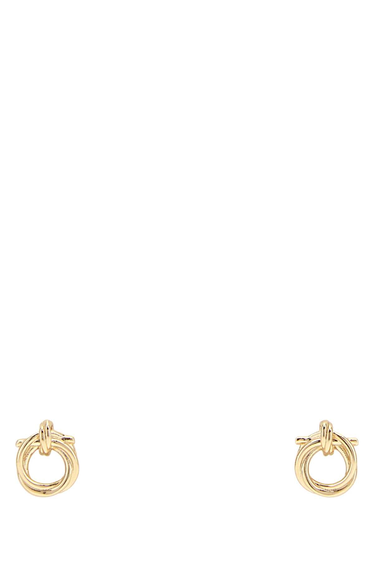 Salvatore Ferragamo Women Gold Metal Twisted Gancini Earrings FERRAGAMO