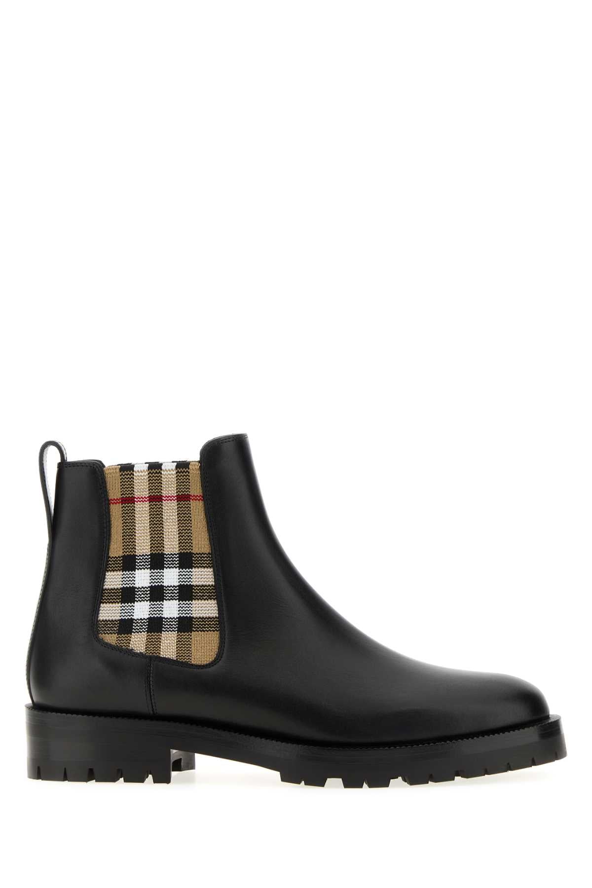 Burberry Women Black Leather Ankle Boots BURBERRY