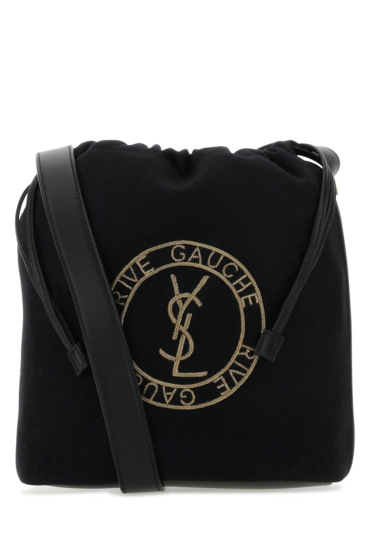 Saint Laurent Men Black Felt Rive De Gauche Bucket Bag SAINT LAURENT