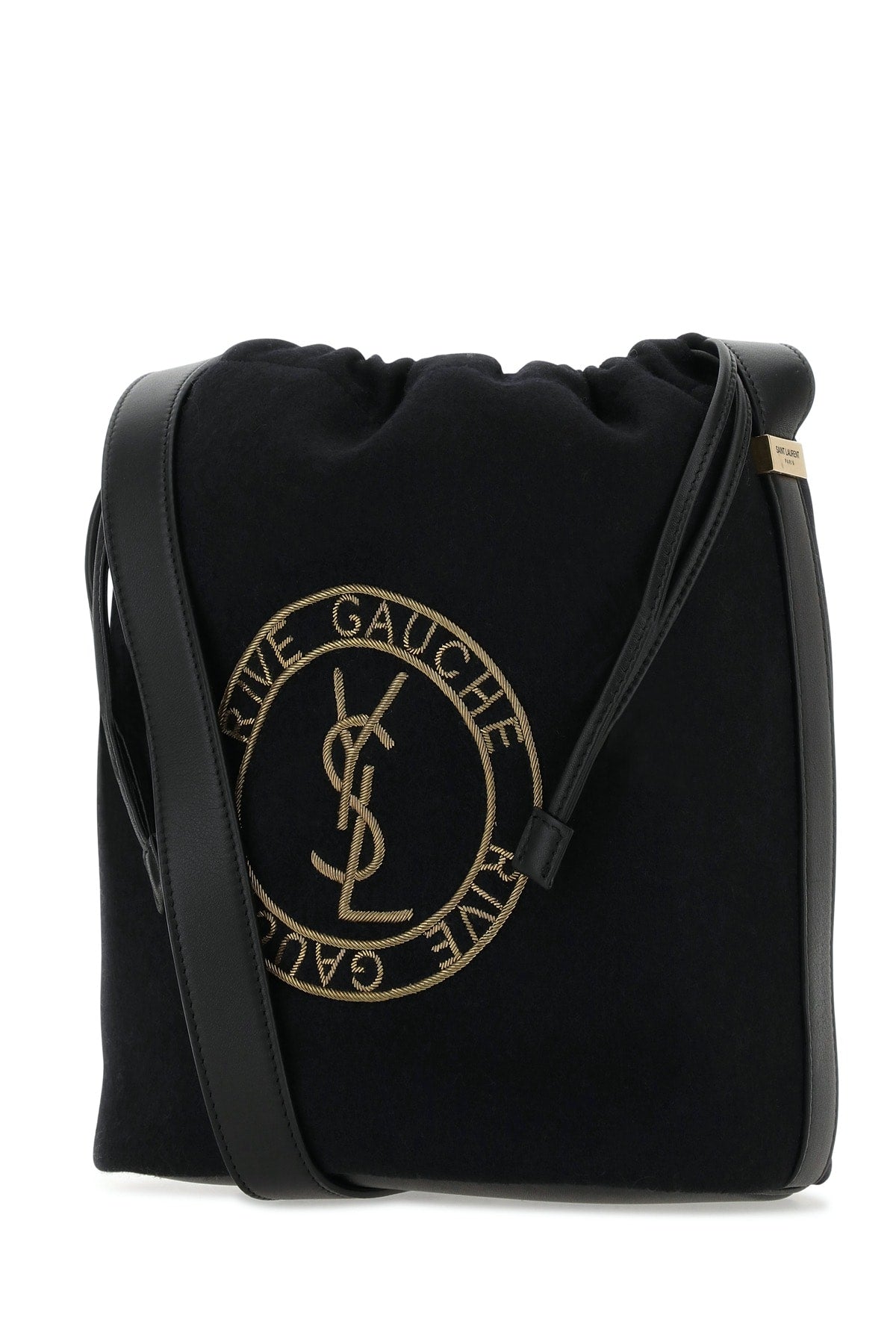 Saint Laurent Men Black Felt Rive De Gauche Bucket Bag SAINT LAURENT