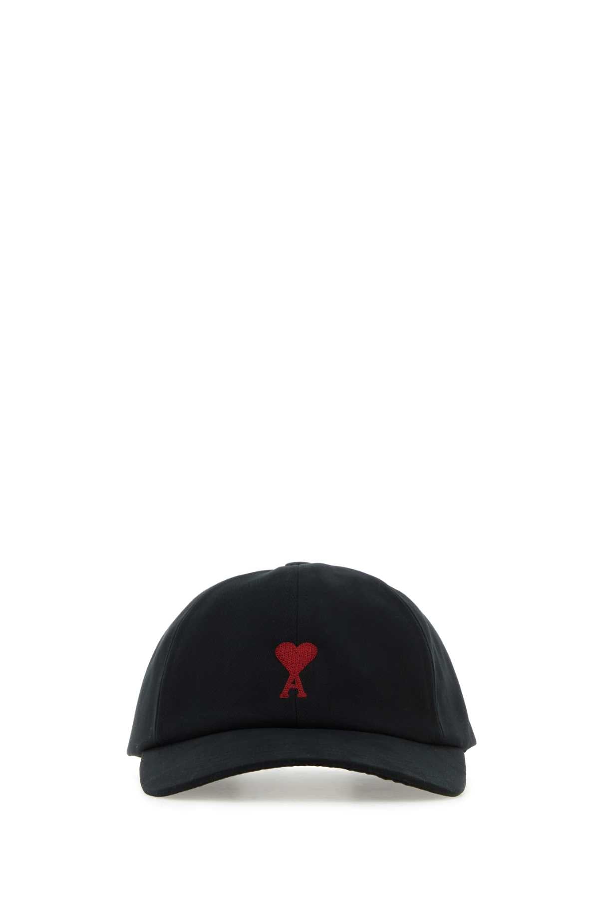 Ami Unisex Black Cotton Baseball Cap AMI PARIS