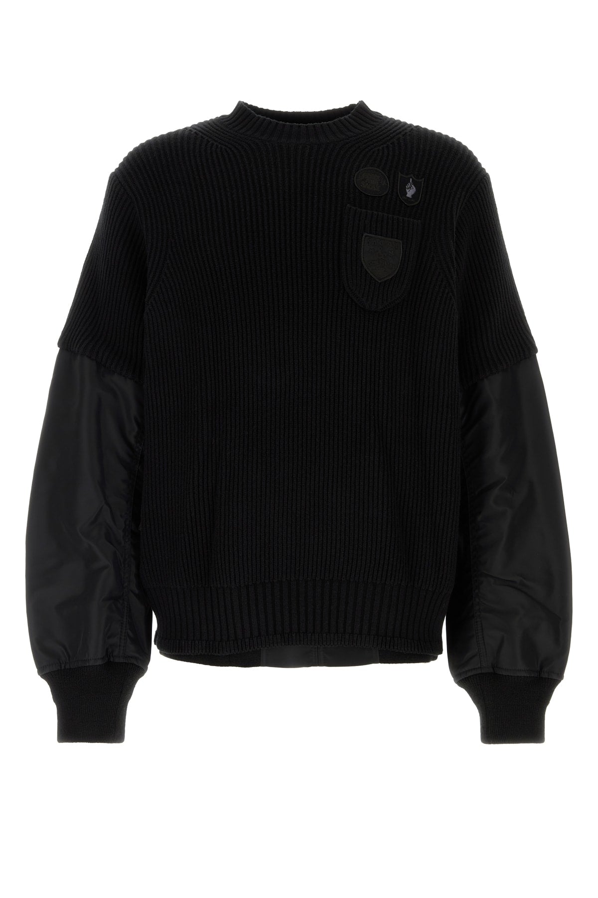 Sacai Men Sacai Gonz Multi Patch Nylon Twill X Knit Sweater SACAI
