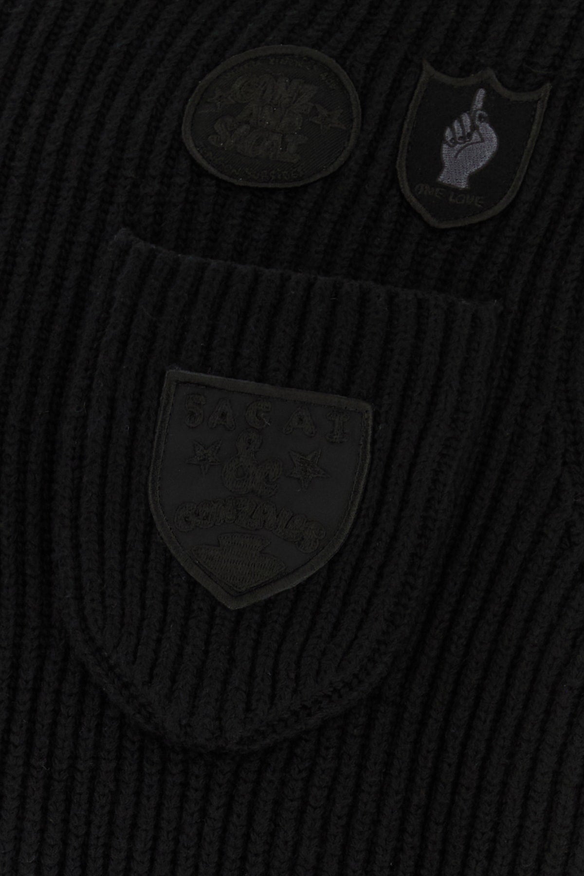 Sacai Men Sacai Gonz Multi Patch Nylon Twill X Knit Sweater SACAI