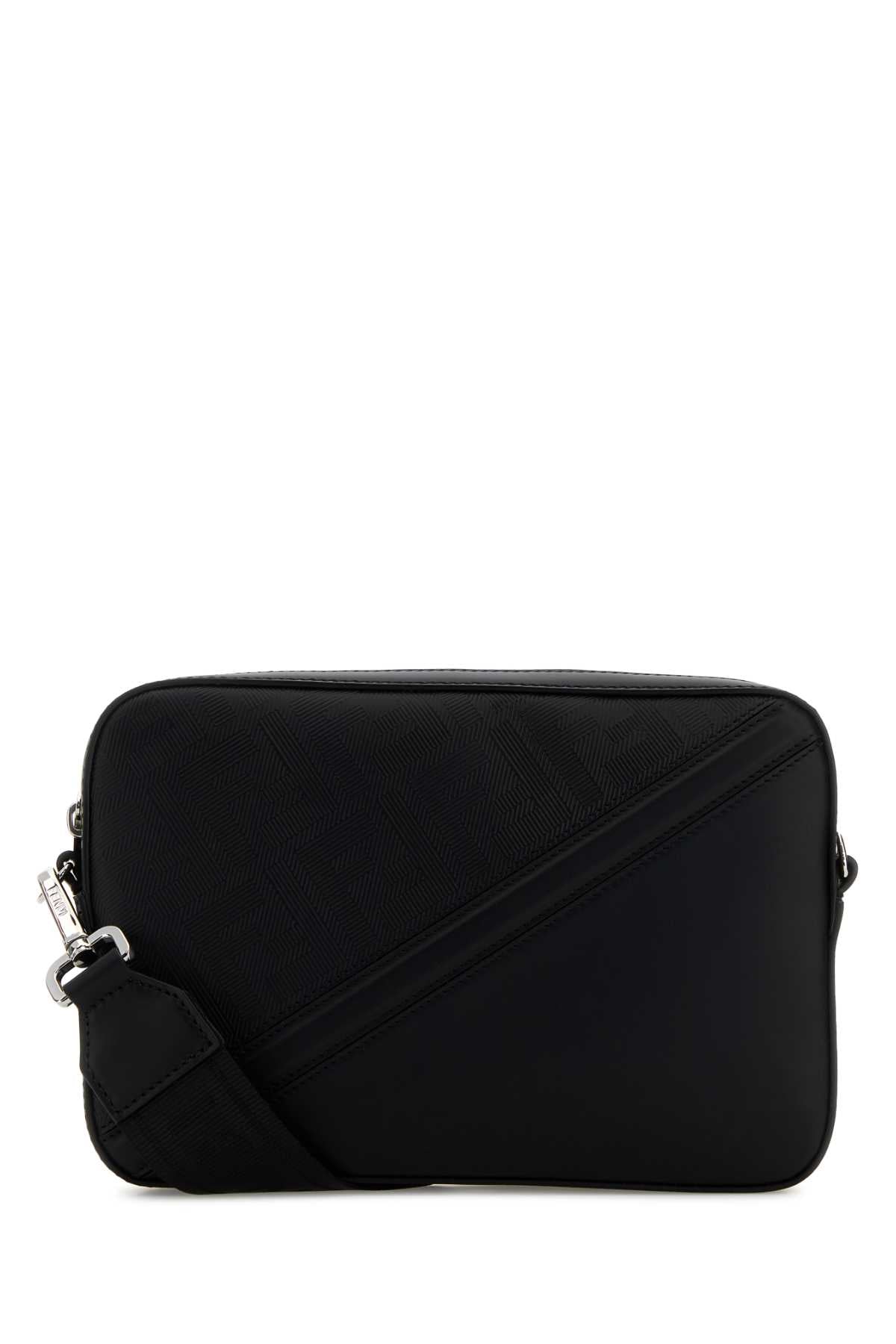 Fendi Men Black Leather Camera Case Crossbody Bag