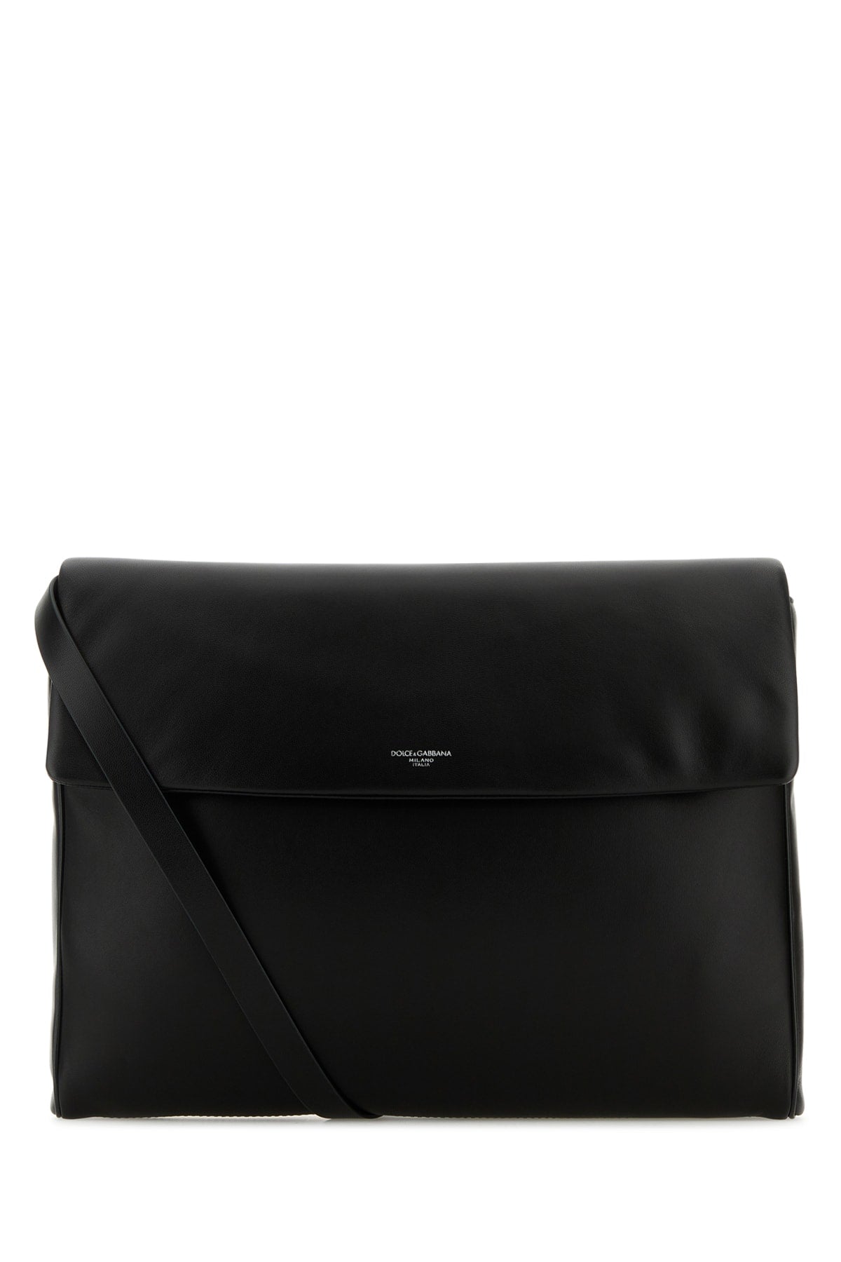 Dolce & Gabbana Men Black Nappa Leather Mediterraneo Clutch DOLCE & GABBANA