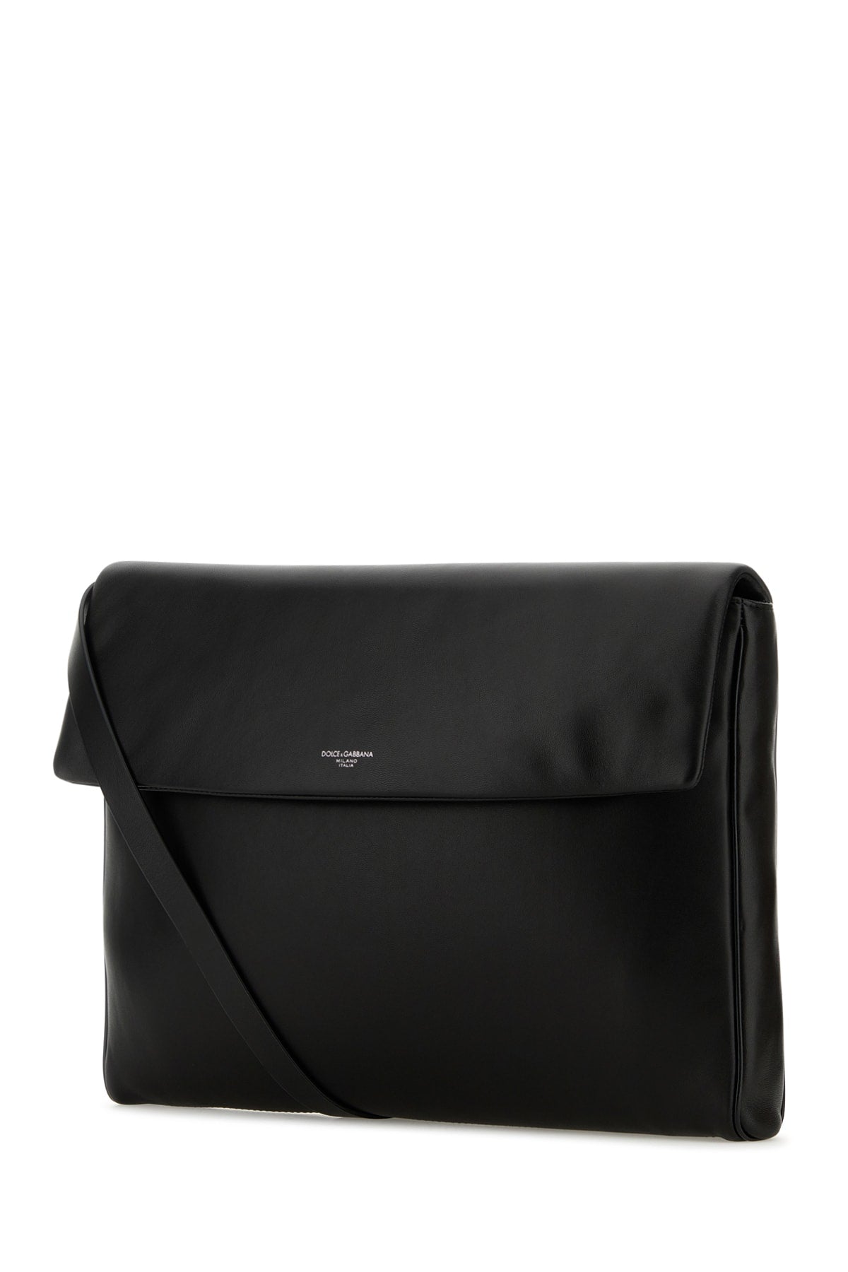 Dolce & Gabbana Men Black Nappa Leather Mediterraneo Clutch DOLCE & GABBANA