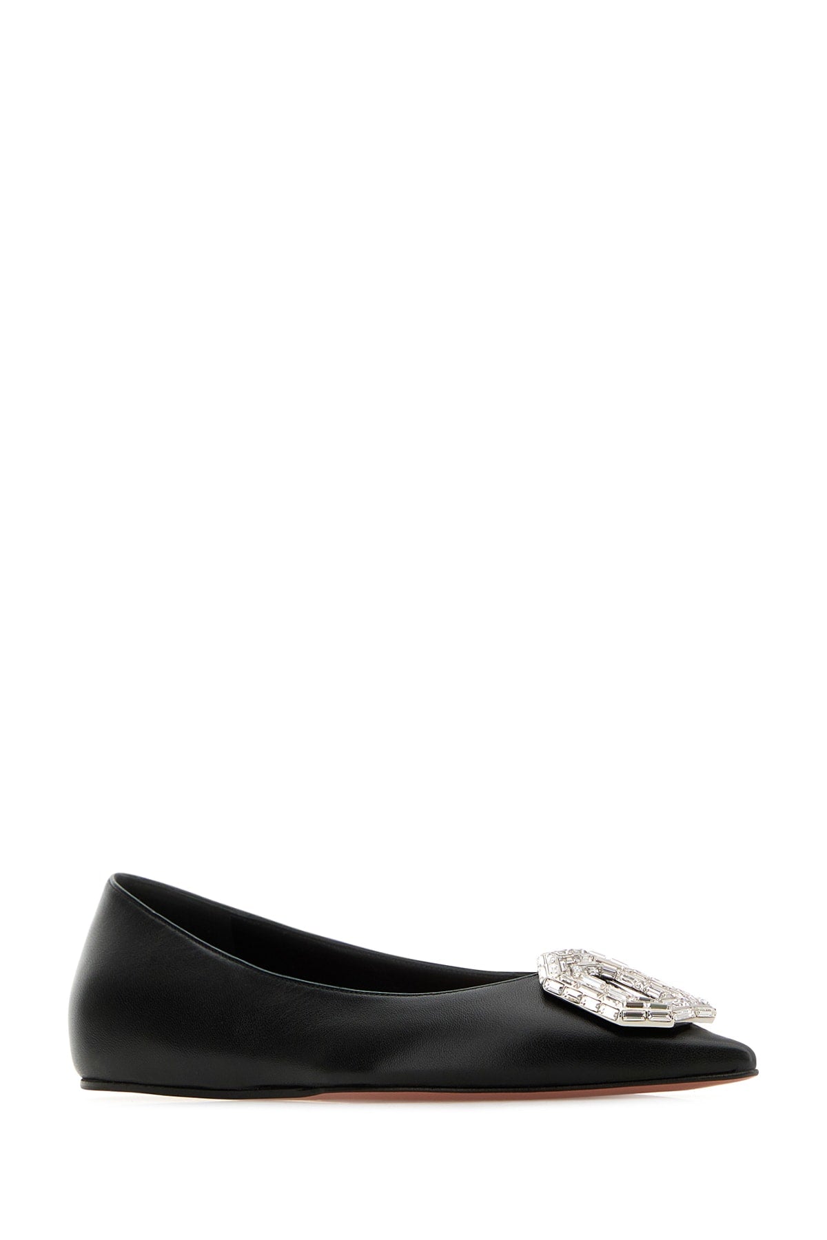 Amina Muaddi Women Camelia Flat Nappa Black  White Buc AMINA MUADDI