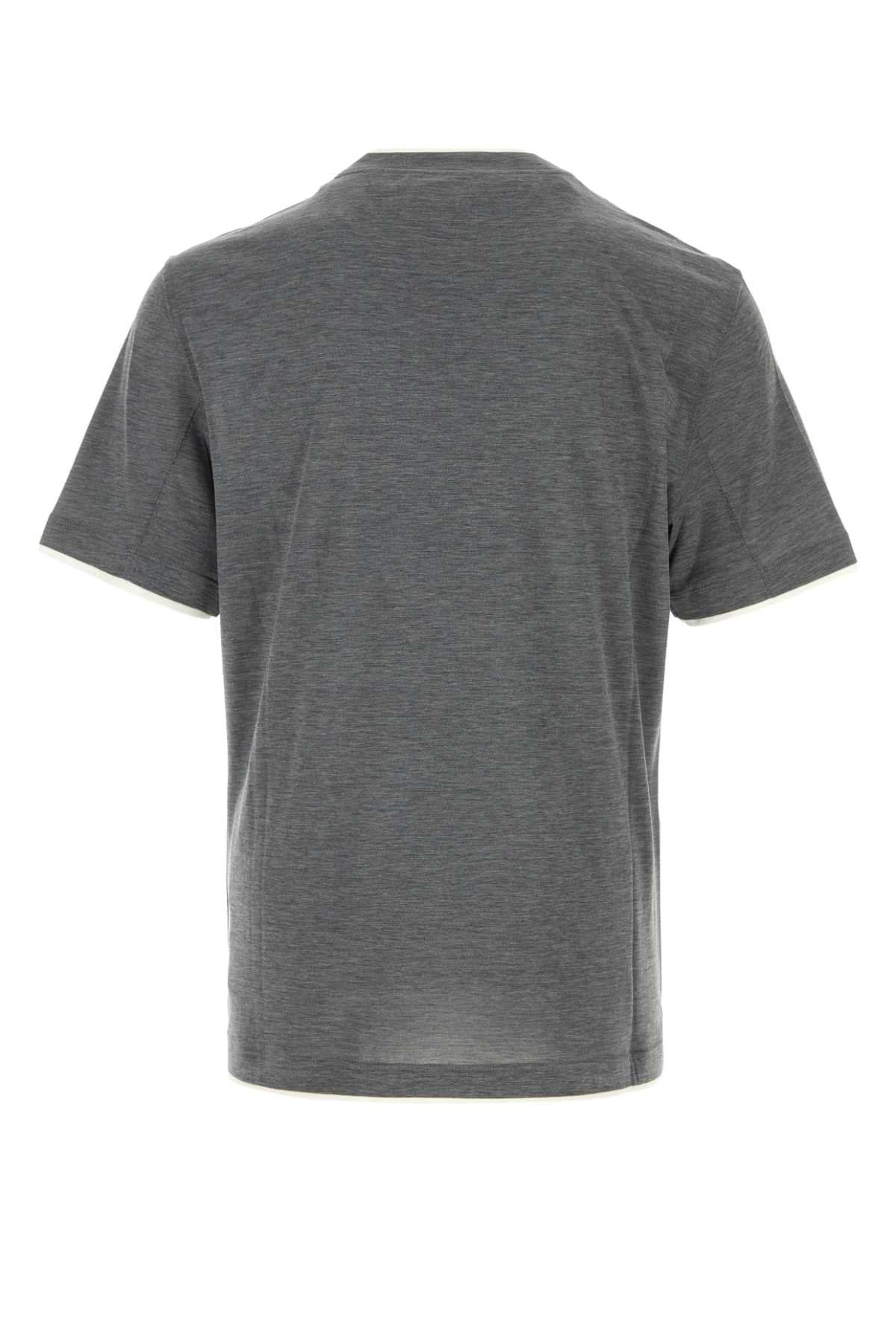 Brunello Cucinelli Men Dark Grey Jersey T-Shirt BRUNELLO CUCINELLI