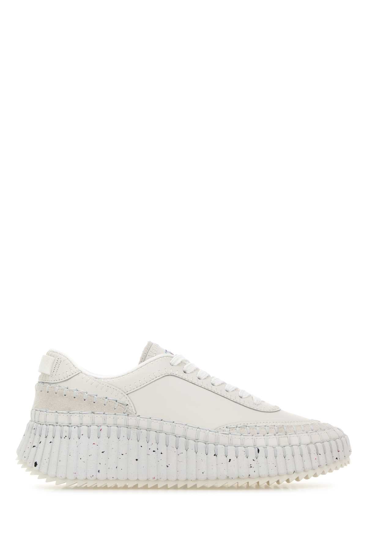 Chloe Women White Leather Nama Sneakers CHLOE