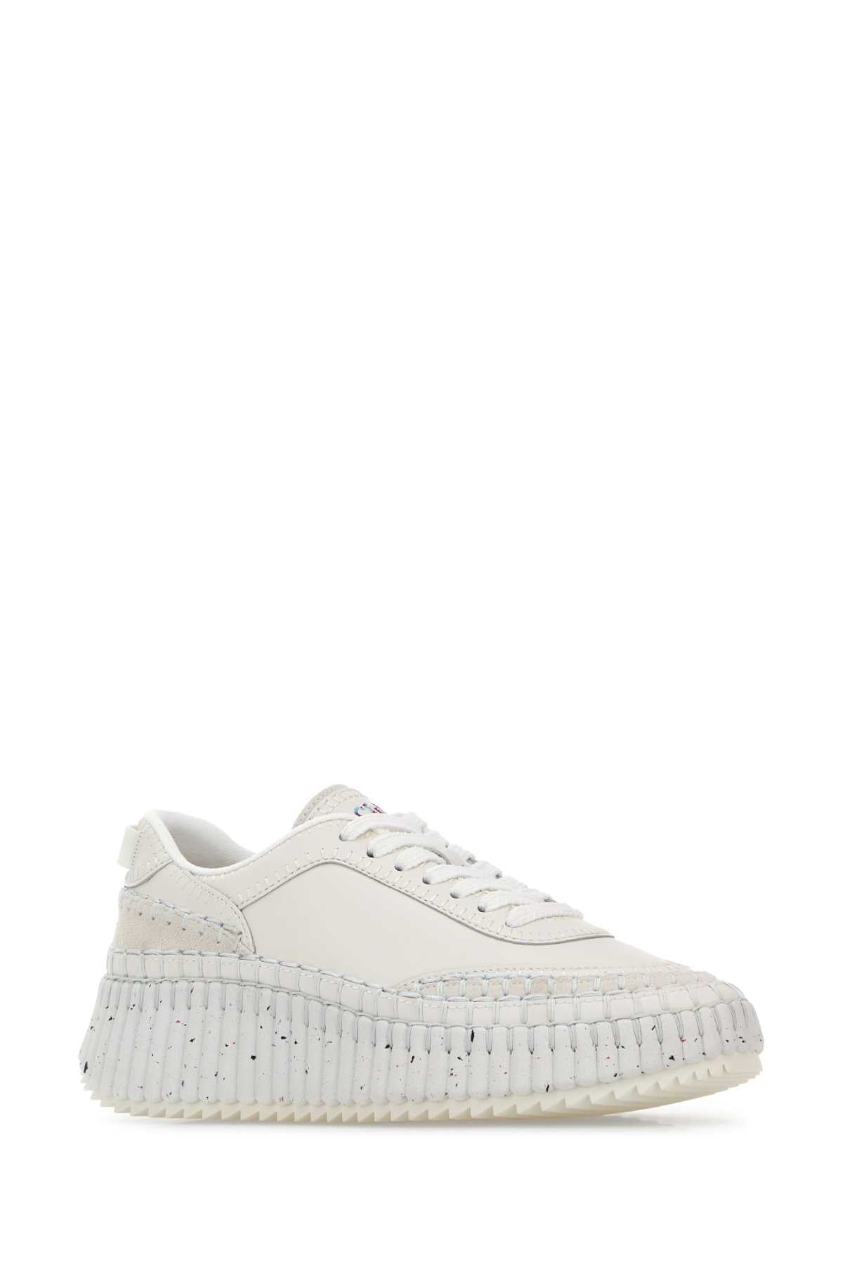 Chloe Women White Leather Nama Sneakers CHLOE