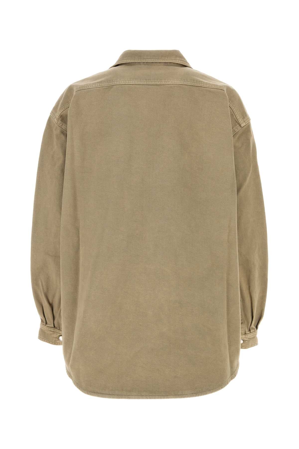 1989 Studio Men Army Green Denim Oversize Shirt 1989 STUDIO
