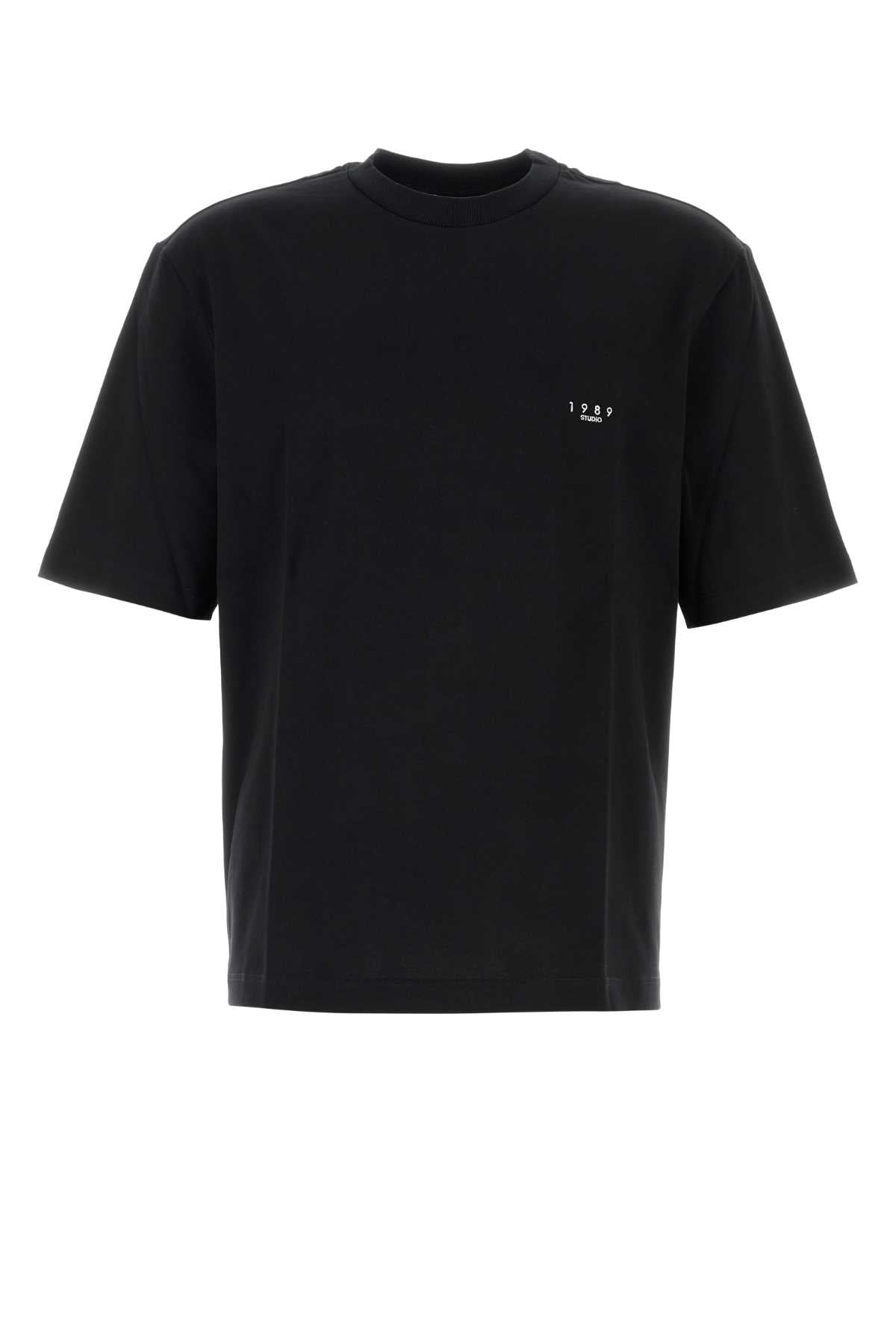 1989 Studio Men Black Cotton T-Shirt 1989 STUDIO