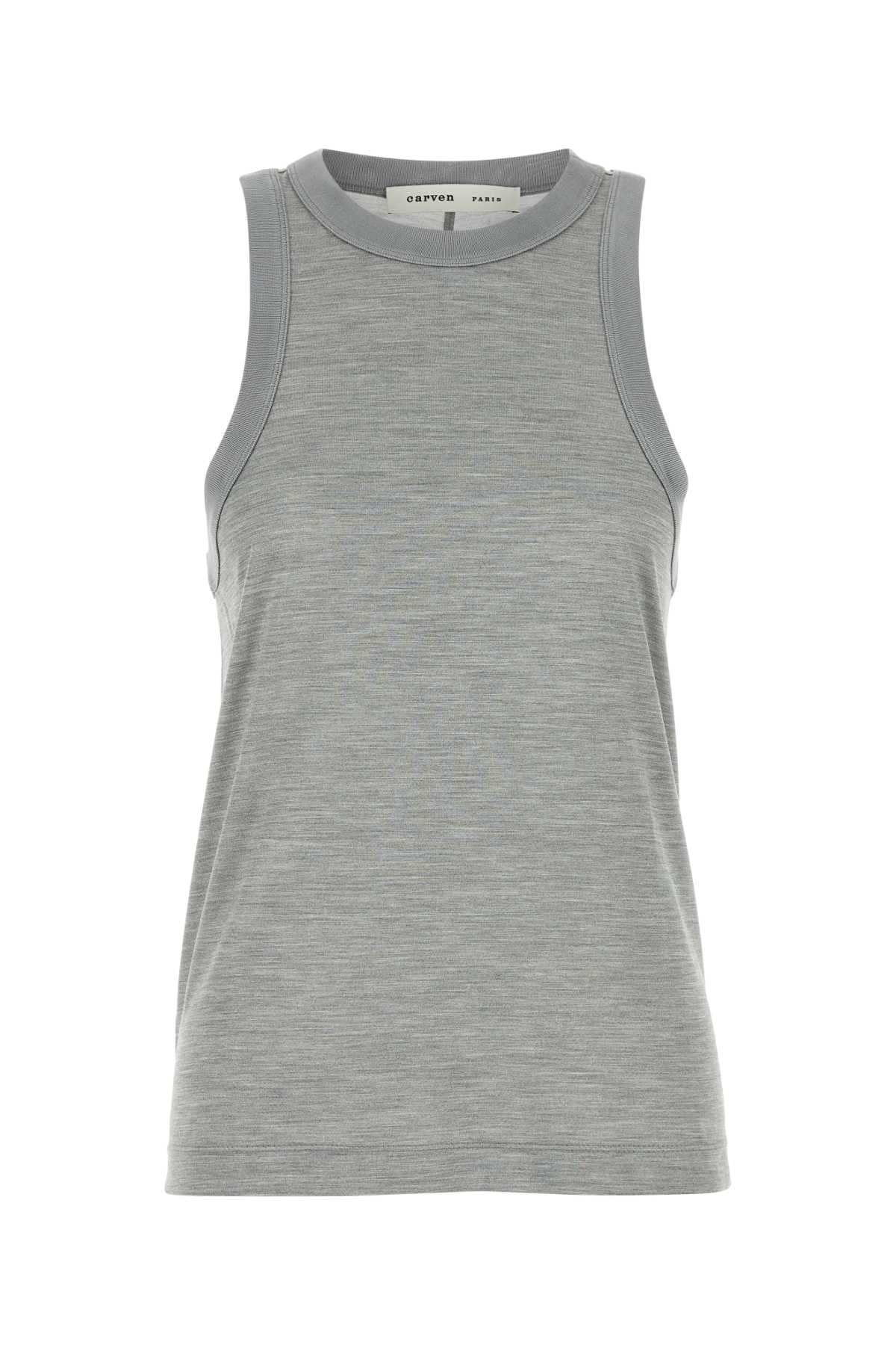 Carven Women Grey Silk Tank Top CARVEN