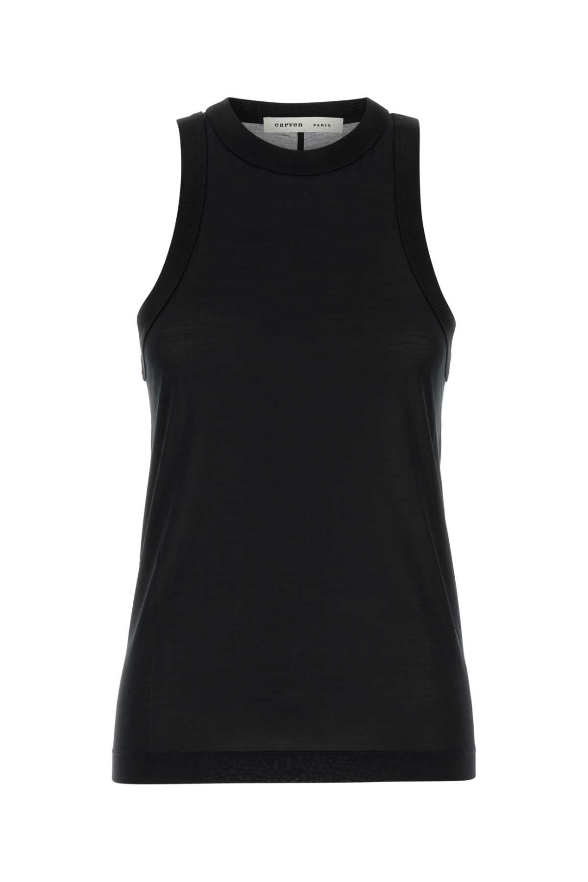 Carven Women Black Silk Tank Top CARVEN