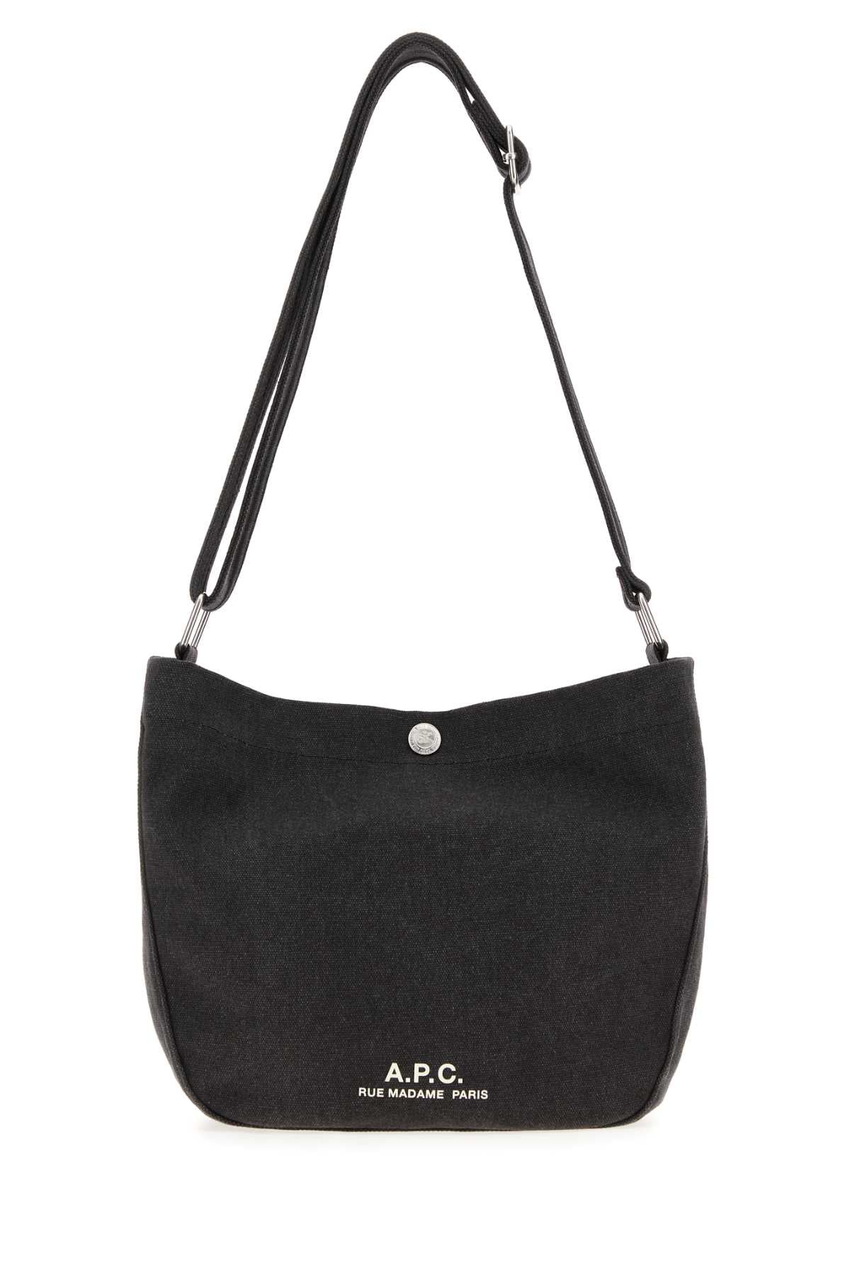 A.P.C. Men Dark Grey Canvas Small Besace Crossbody Bag A.P.C.