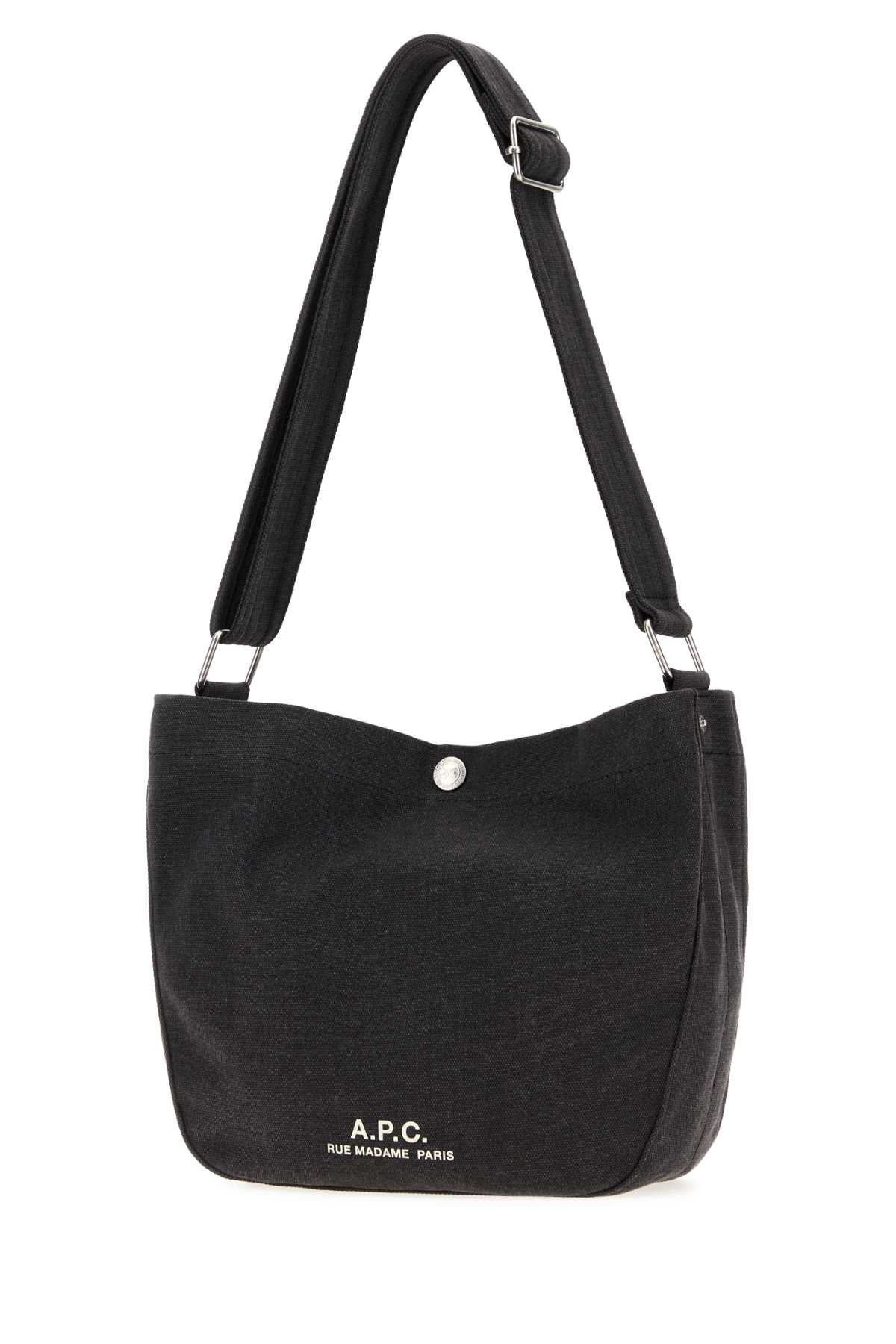 A.P.C. Men Dark Grey Canvas Small Besace Crossbody Bag A.P.C.