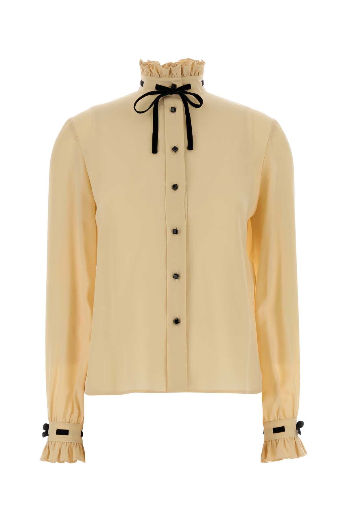 Valentino Garavani Women Yellow Silk Shirt VALENTINO GARAVANI