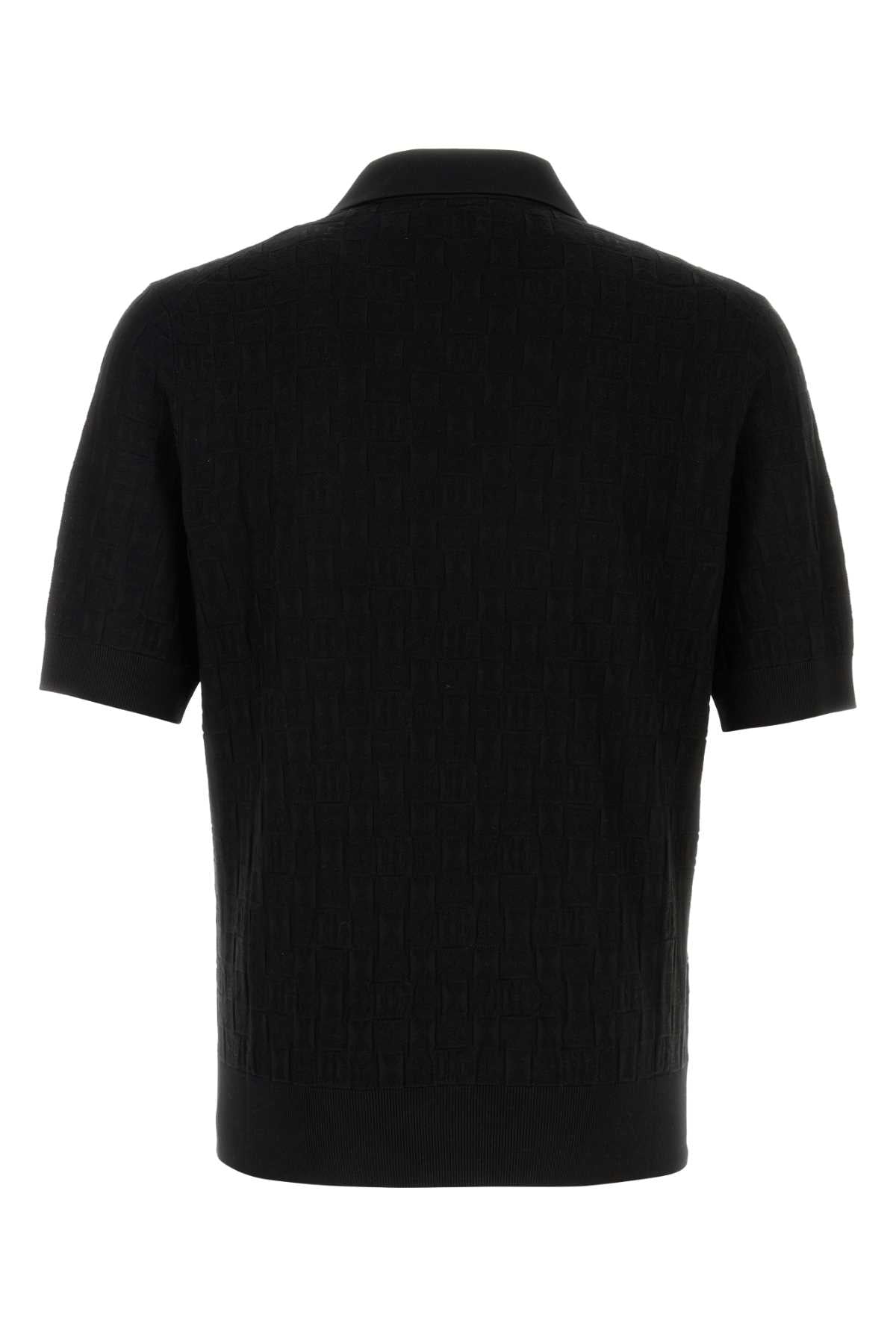 Dolce & Gabbana Men Black Stretch Silk Blend Polo Shirt DOLCE & GABBANA